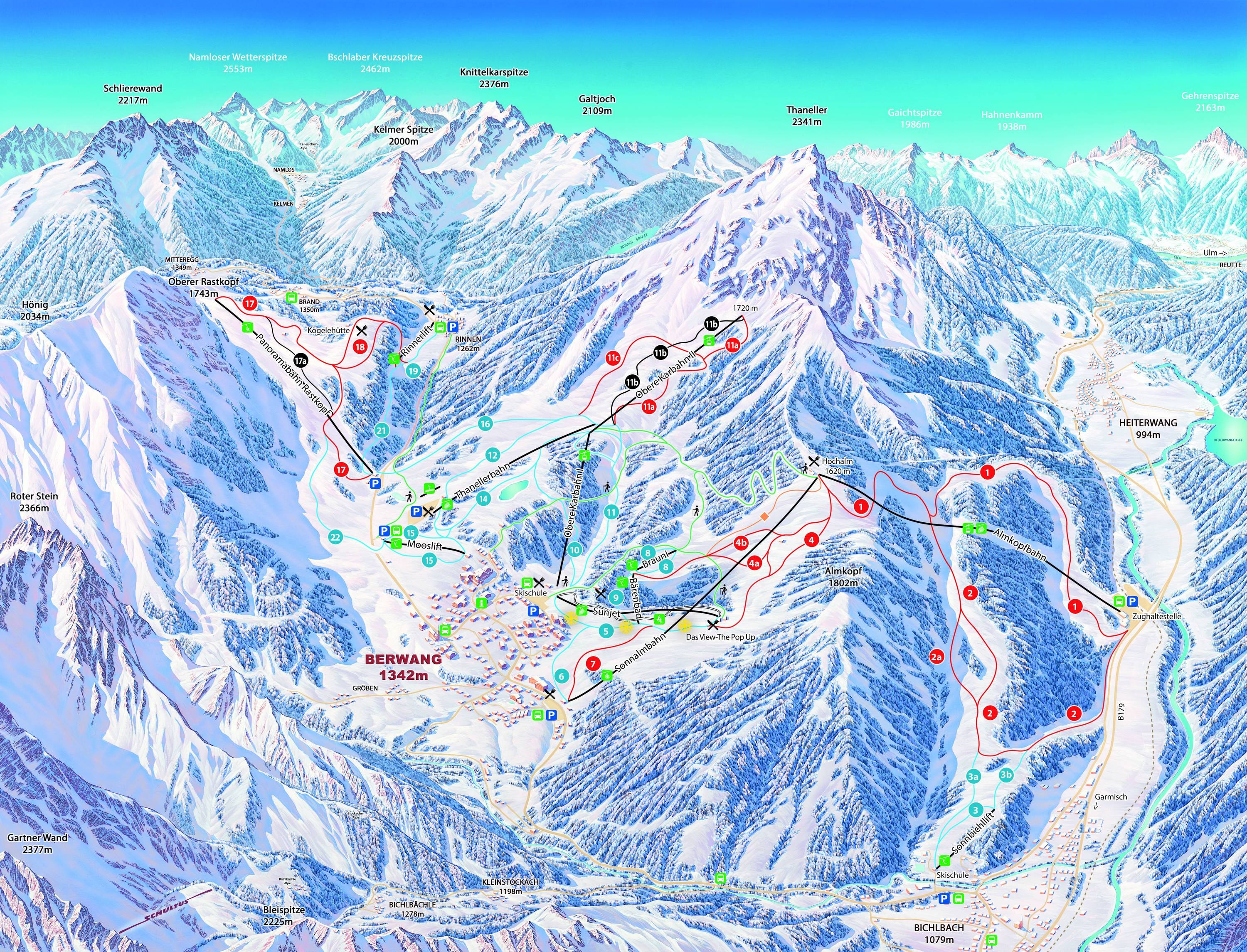 Berwang/Bichlbach/Rinnen trail map