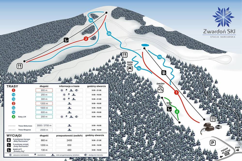 Rachowiec – Zwardoń trail map