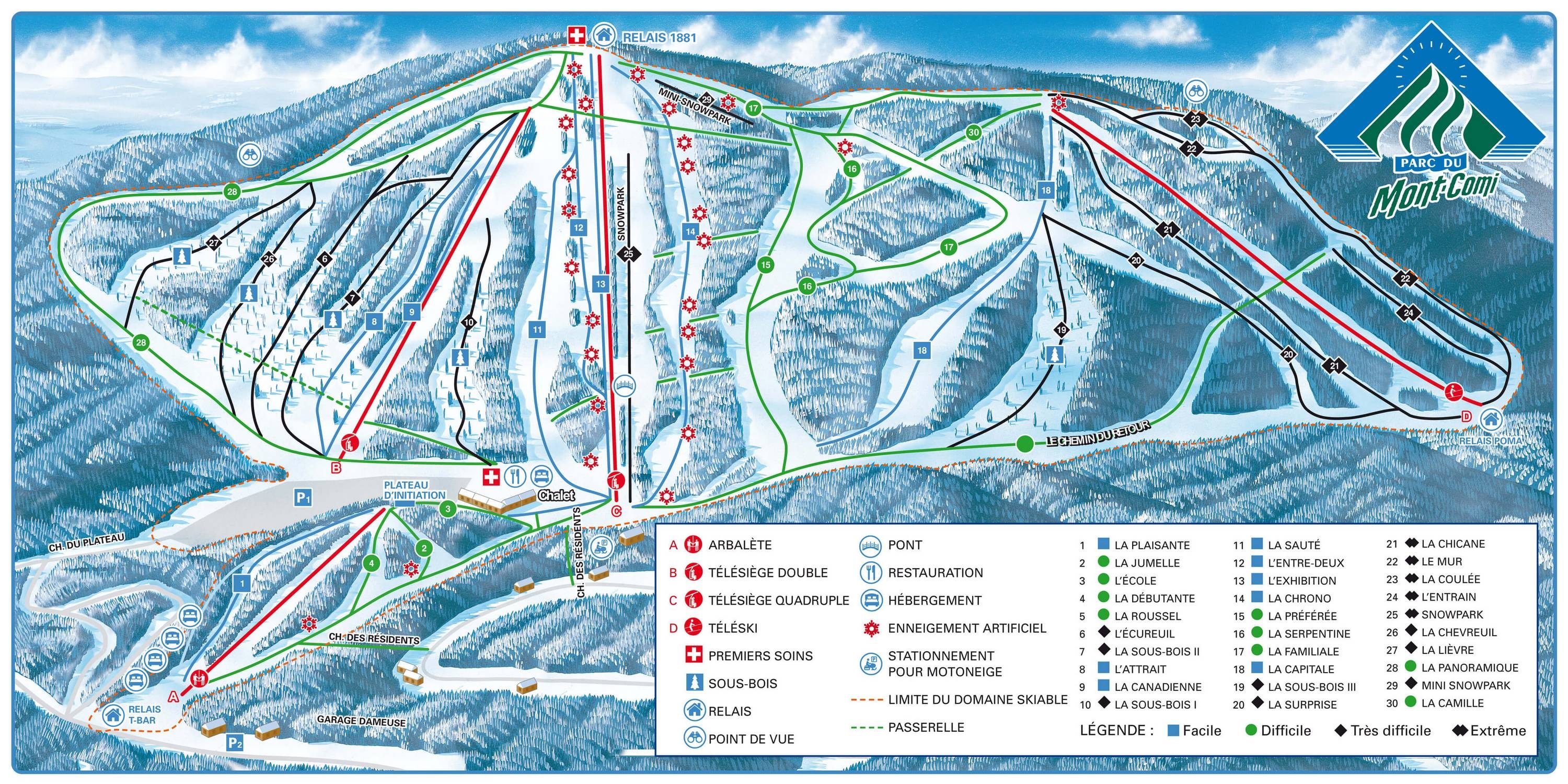 Mont Comi trail map