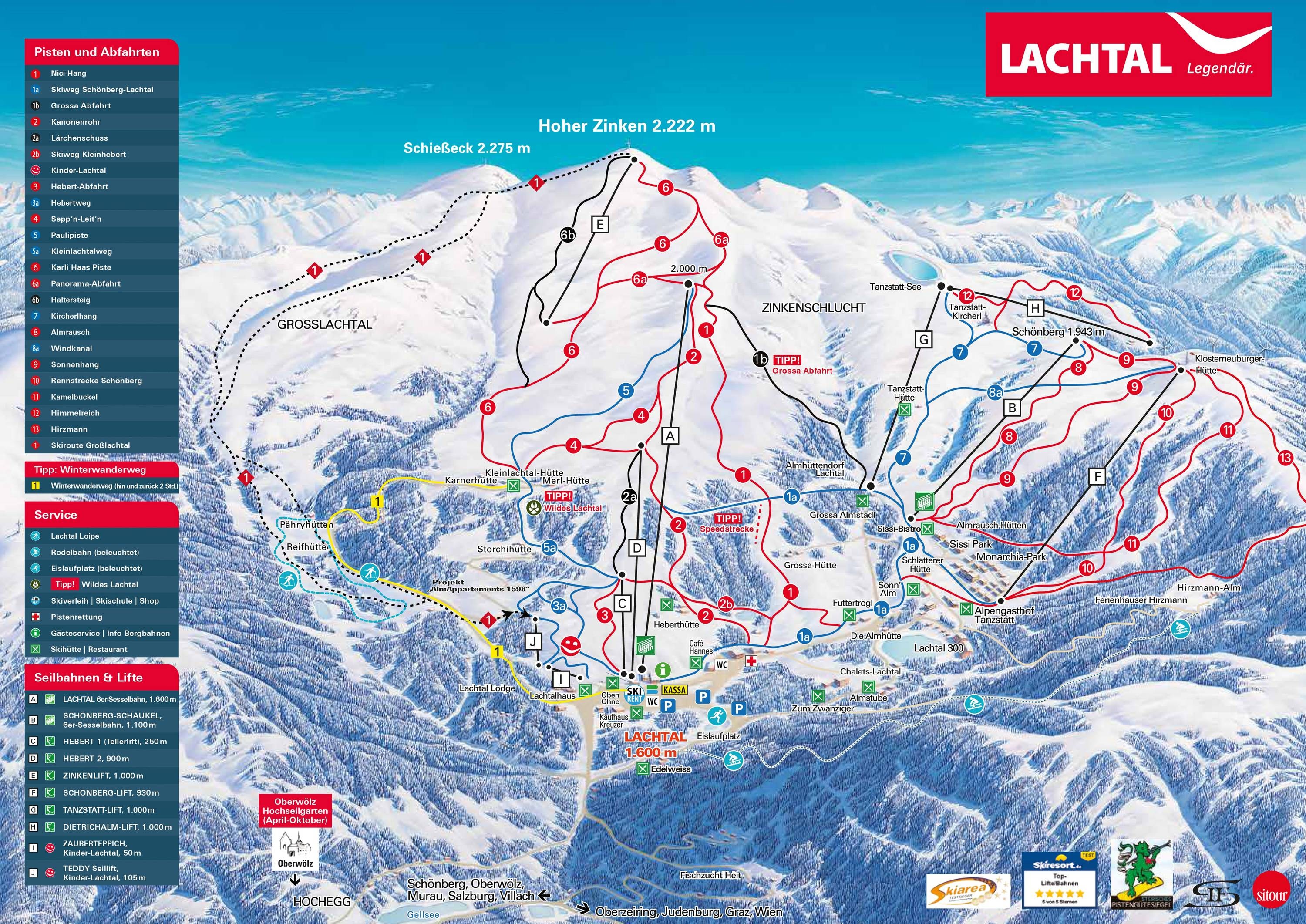 Lachtal trail map