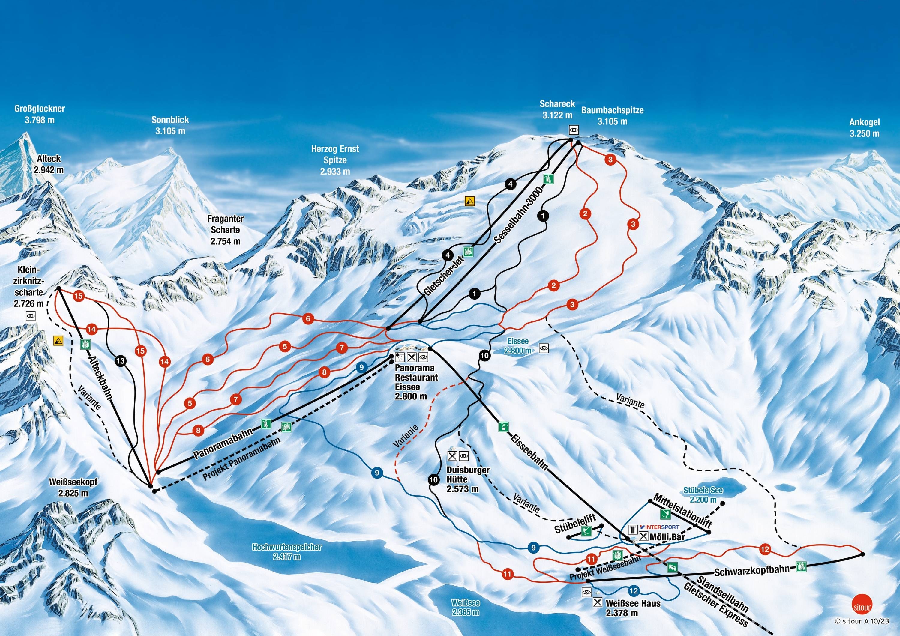 Moelltal Glacier (Mölltaler Gletscher) trail map