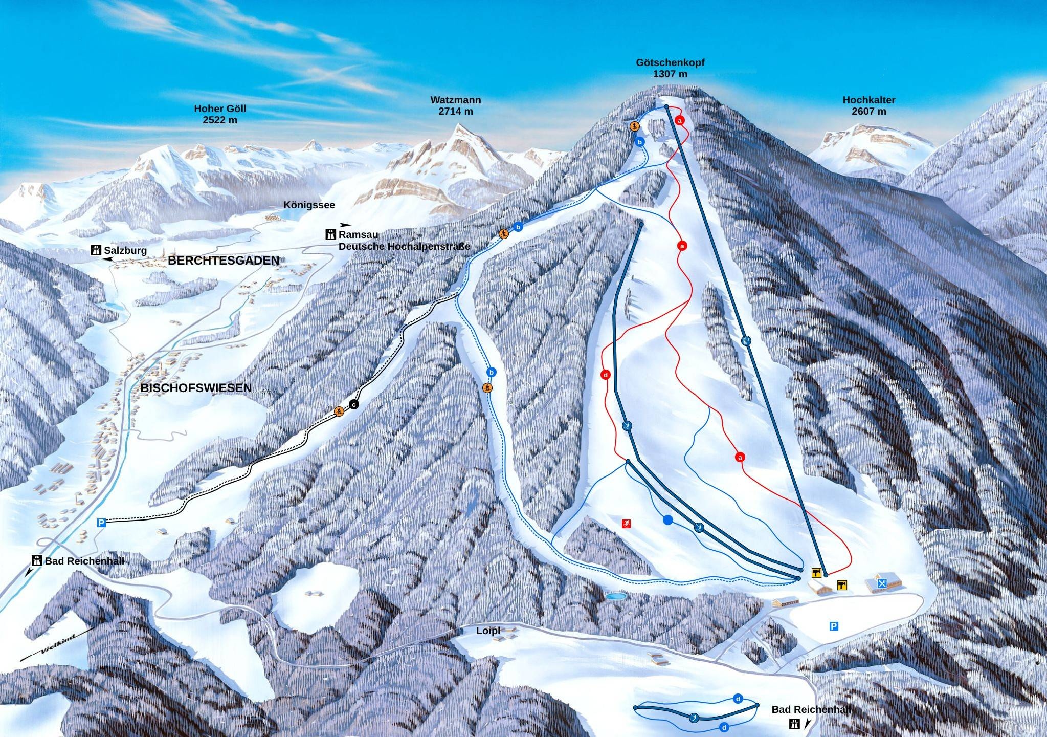 Götschen – Bischofswiesen trail map