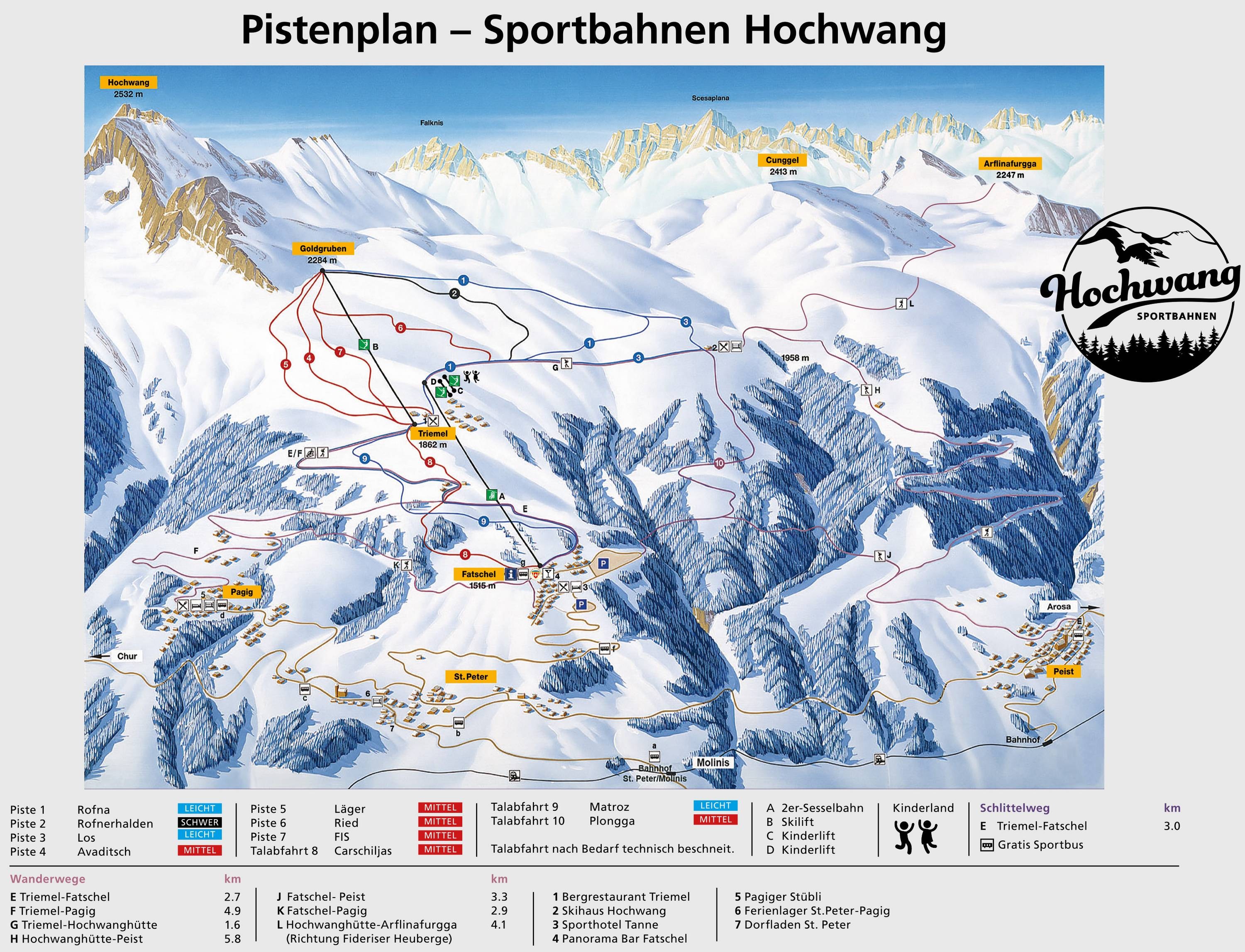 Hochwang – Goldgruben trail map