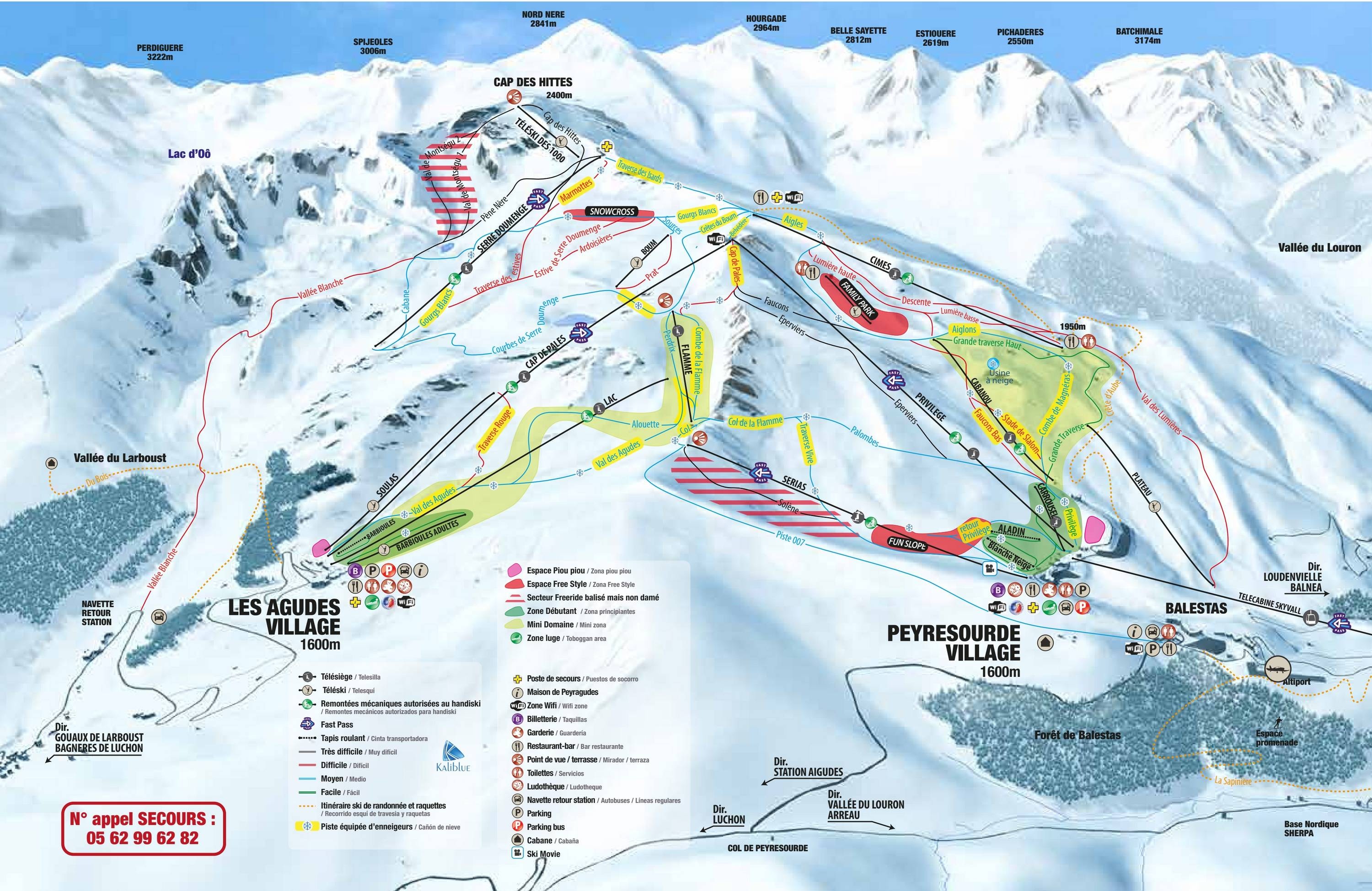 Peyragudes trail map