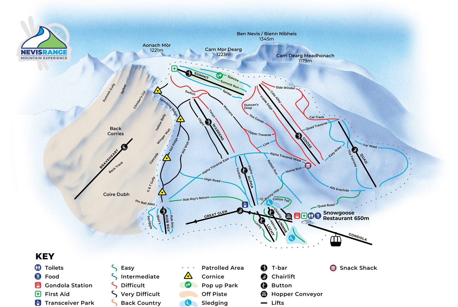 Nevis Range trail map