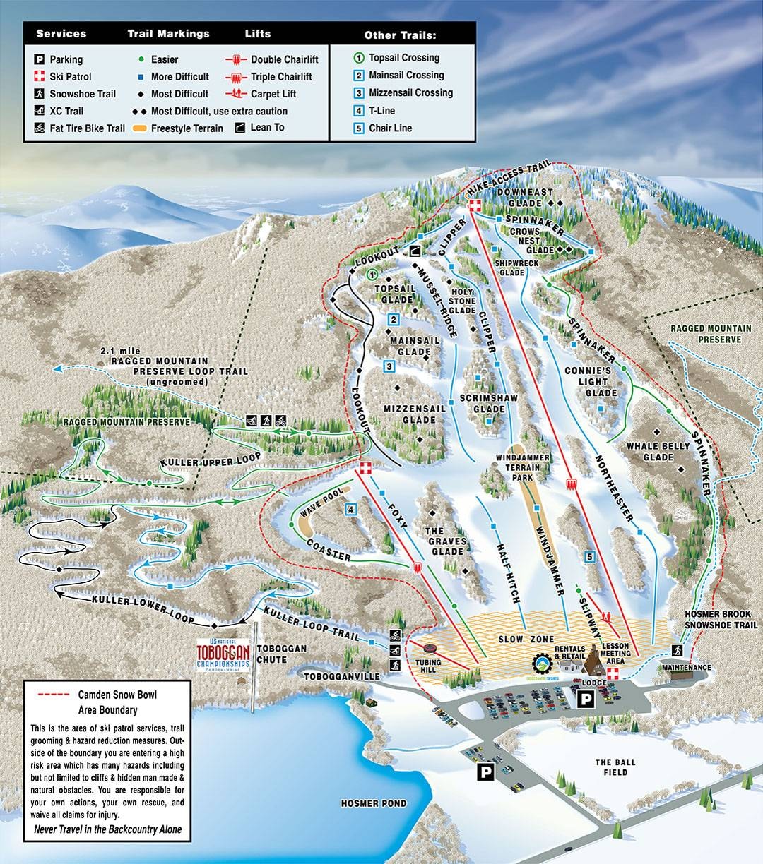 Camden Snow Bowl trail map