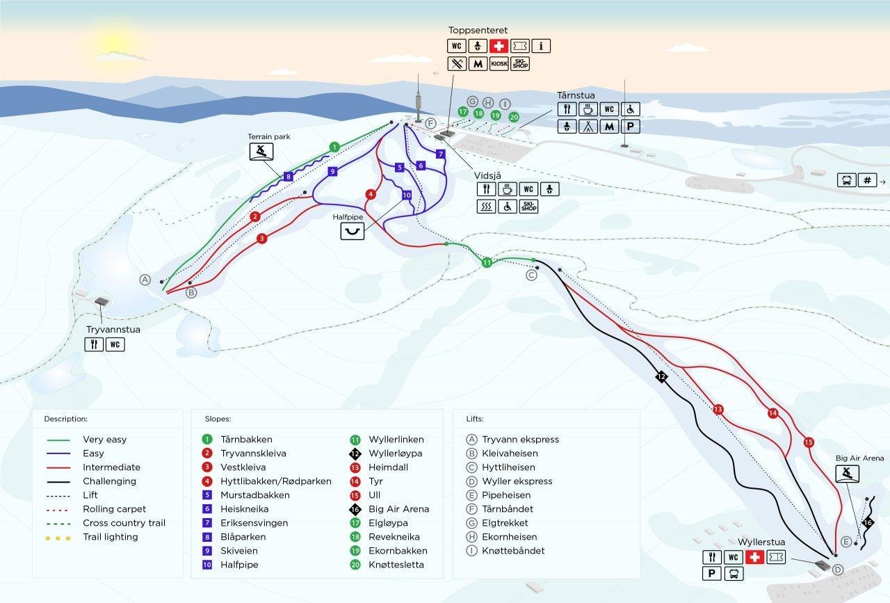 Oslo – Tryvann (Skimore) trail map