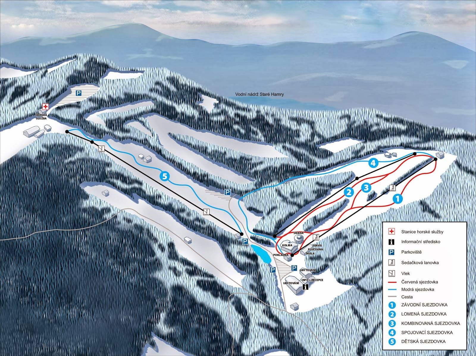 Grúň (Ski Park) – Staré Hamry trail map