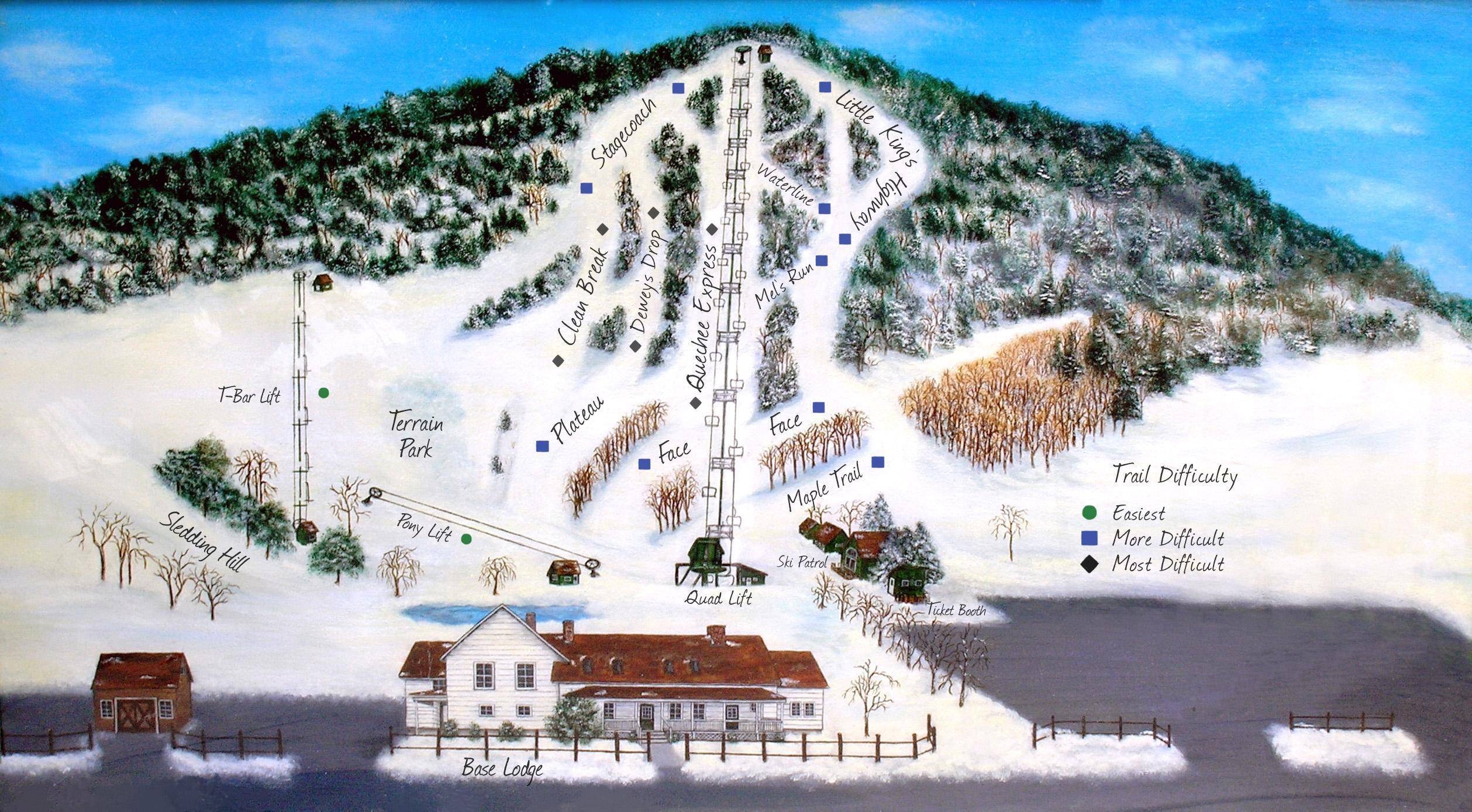 Quechee Lakes Ski Area trail map