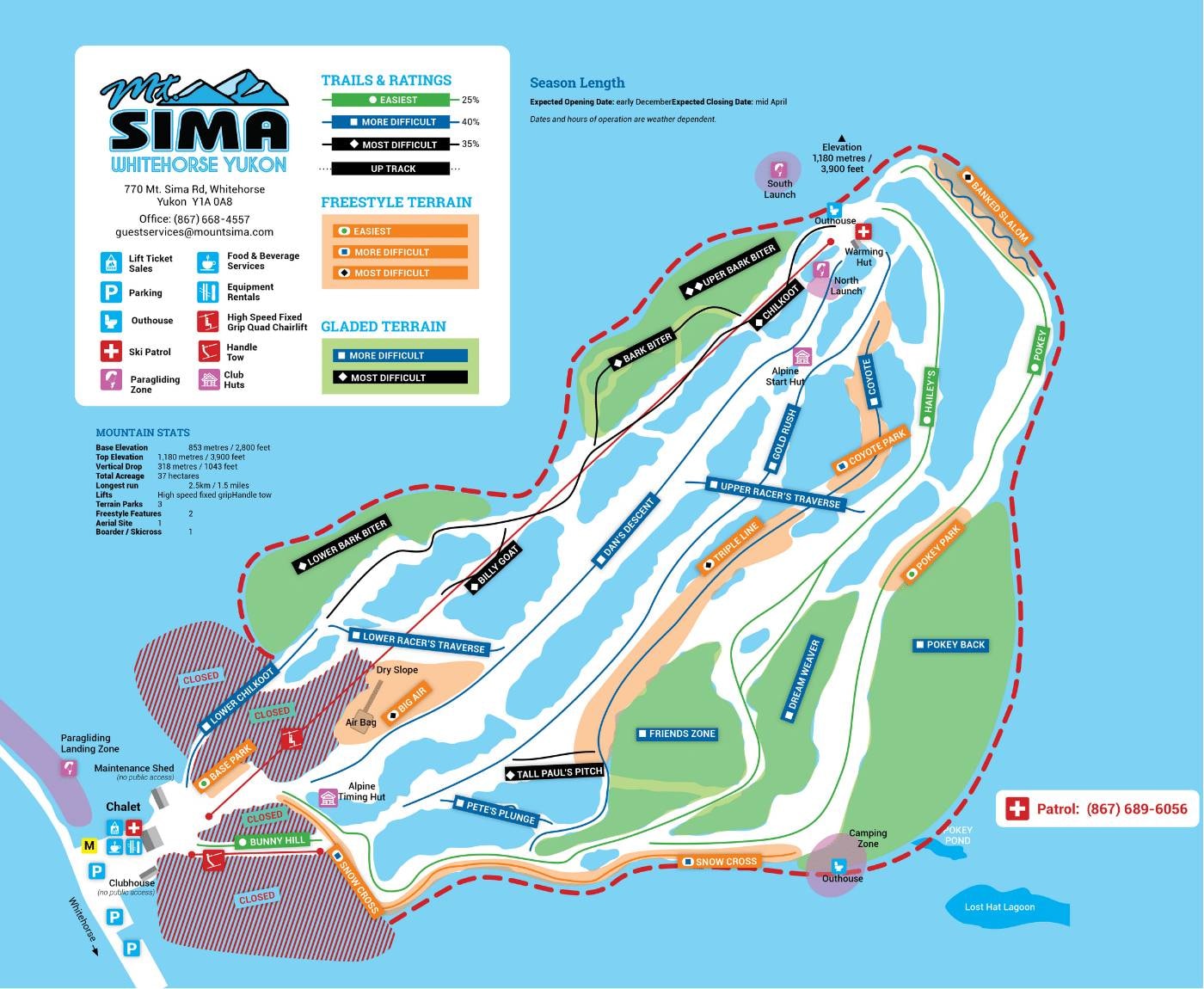 Mount Sima trail map