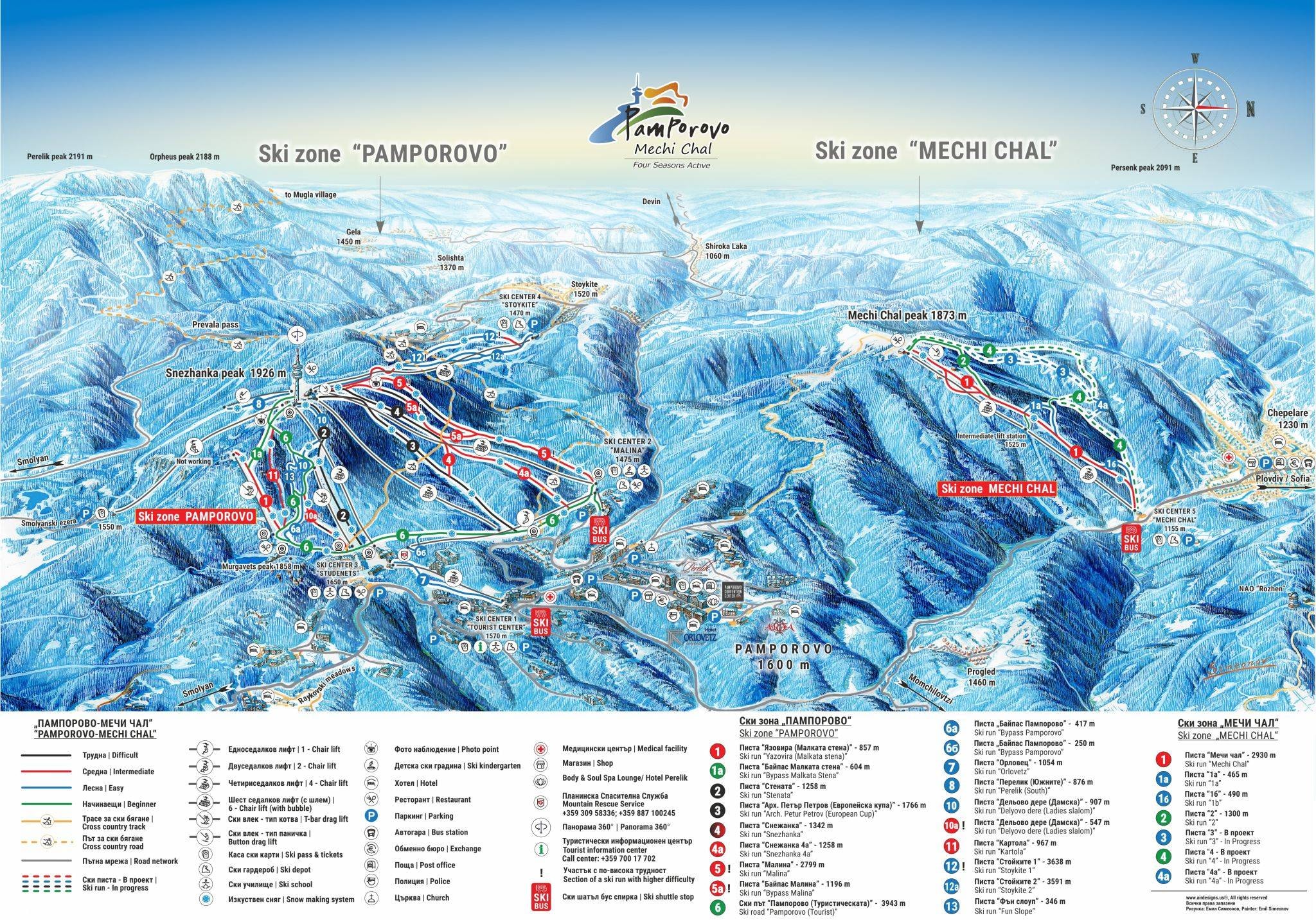 Pamporovo trail map