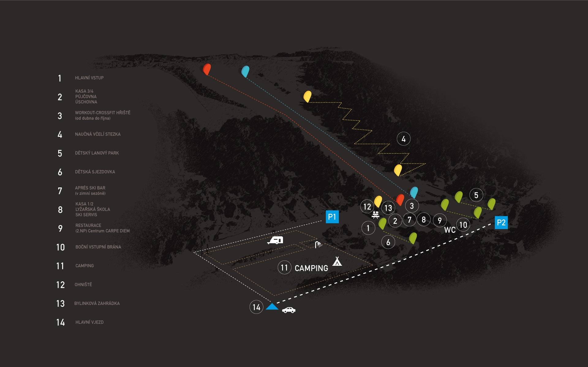 Vaňkův Kopec trail map