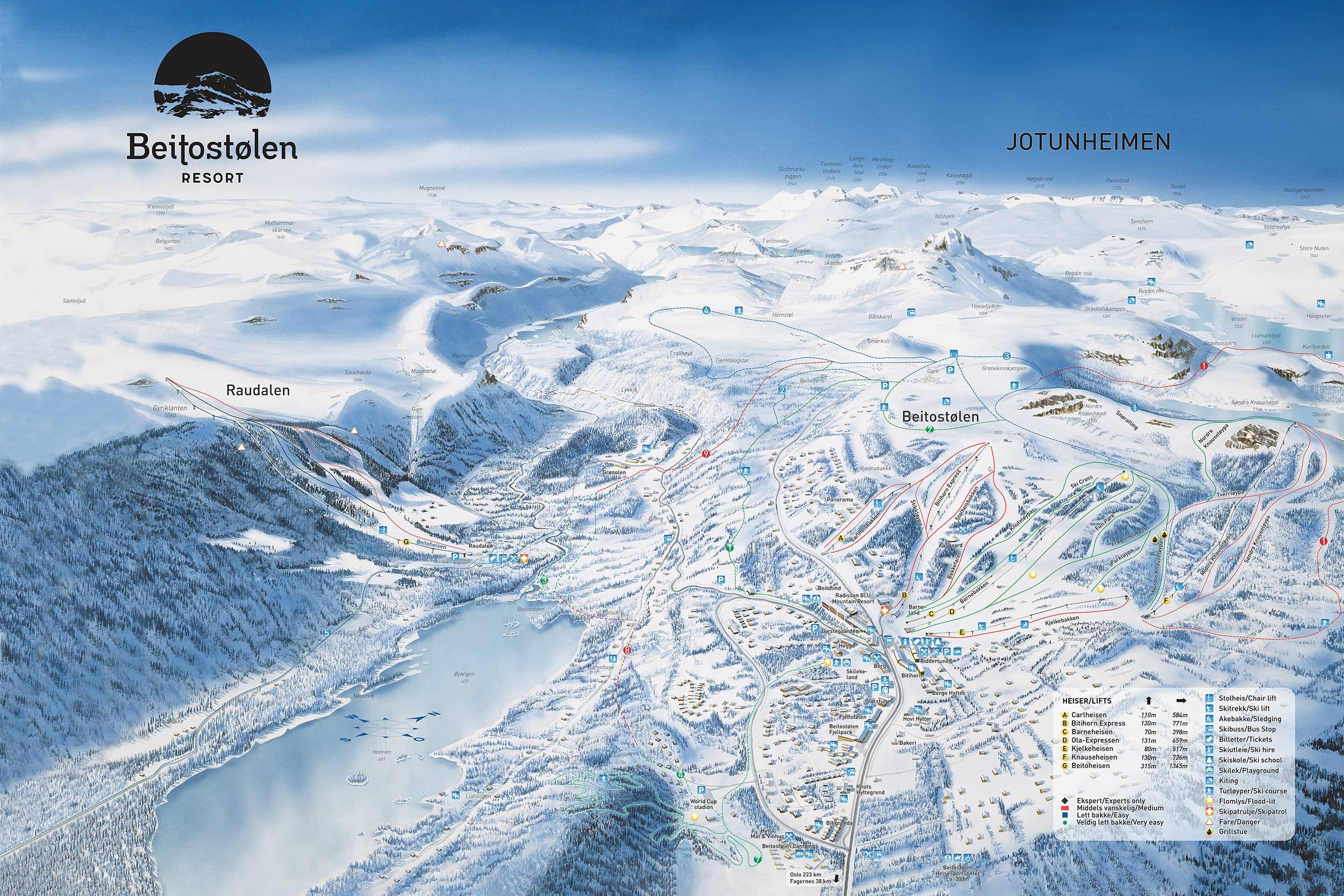 Beitostølen trail map