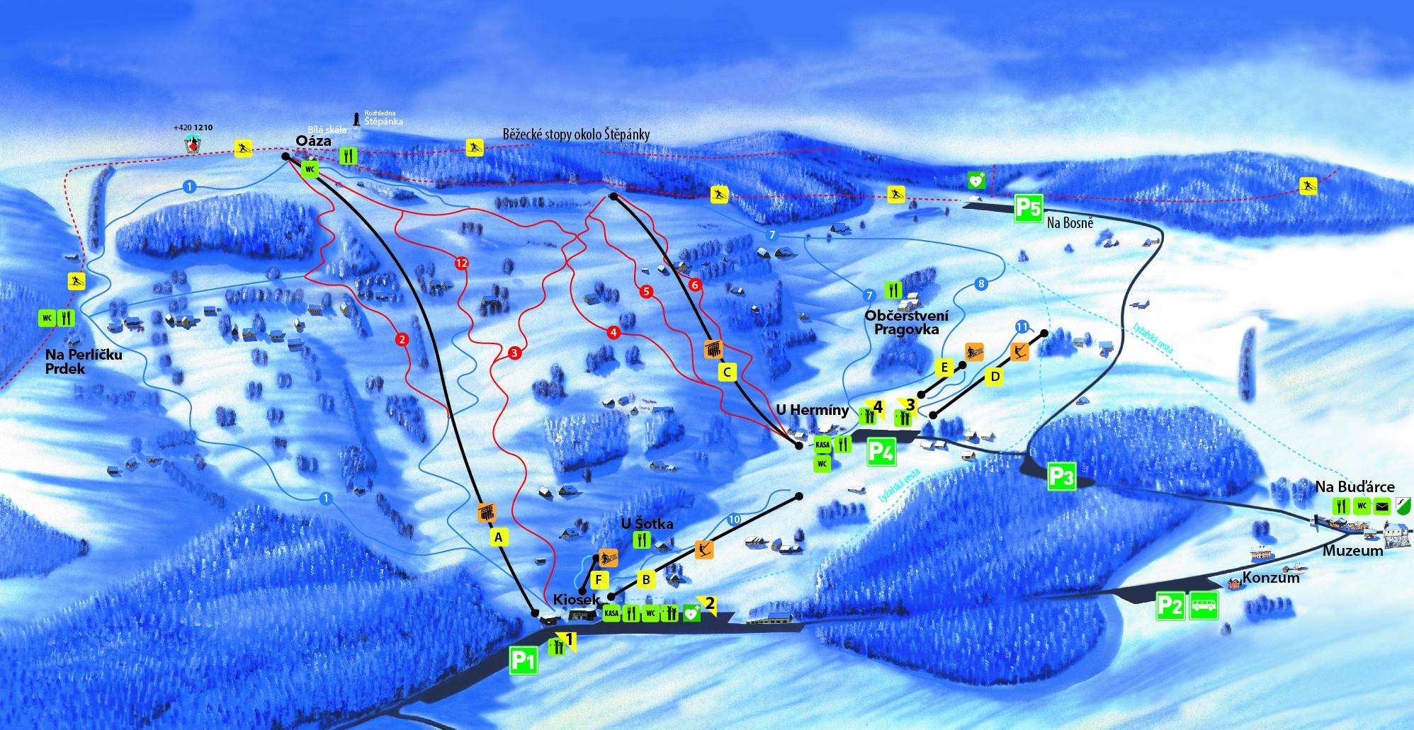 Paseky nad Jizerou trail map