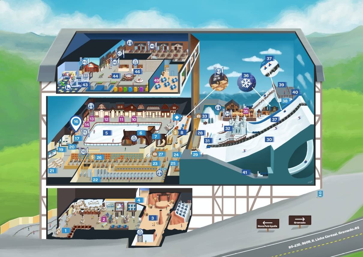 Indoor ski area Snowland – Gramado trail map