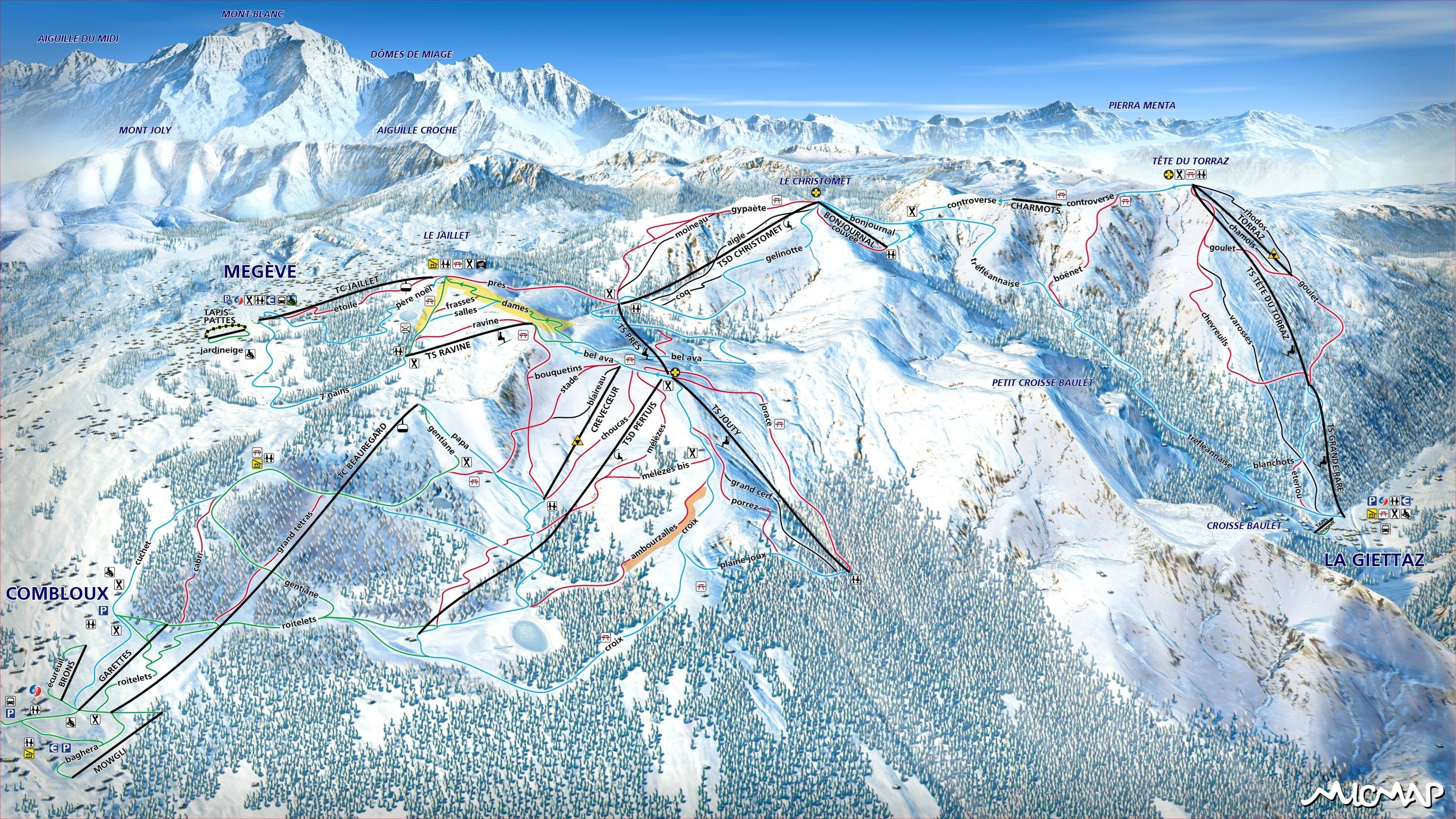 Les Portes du Mont-Blanc – Combloux/Megève le Jaillet/La Giettaz trail map