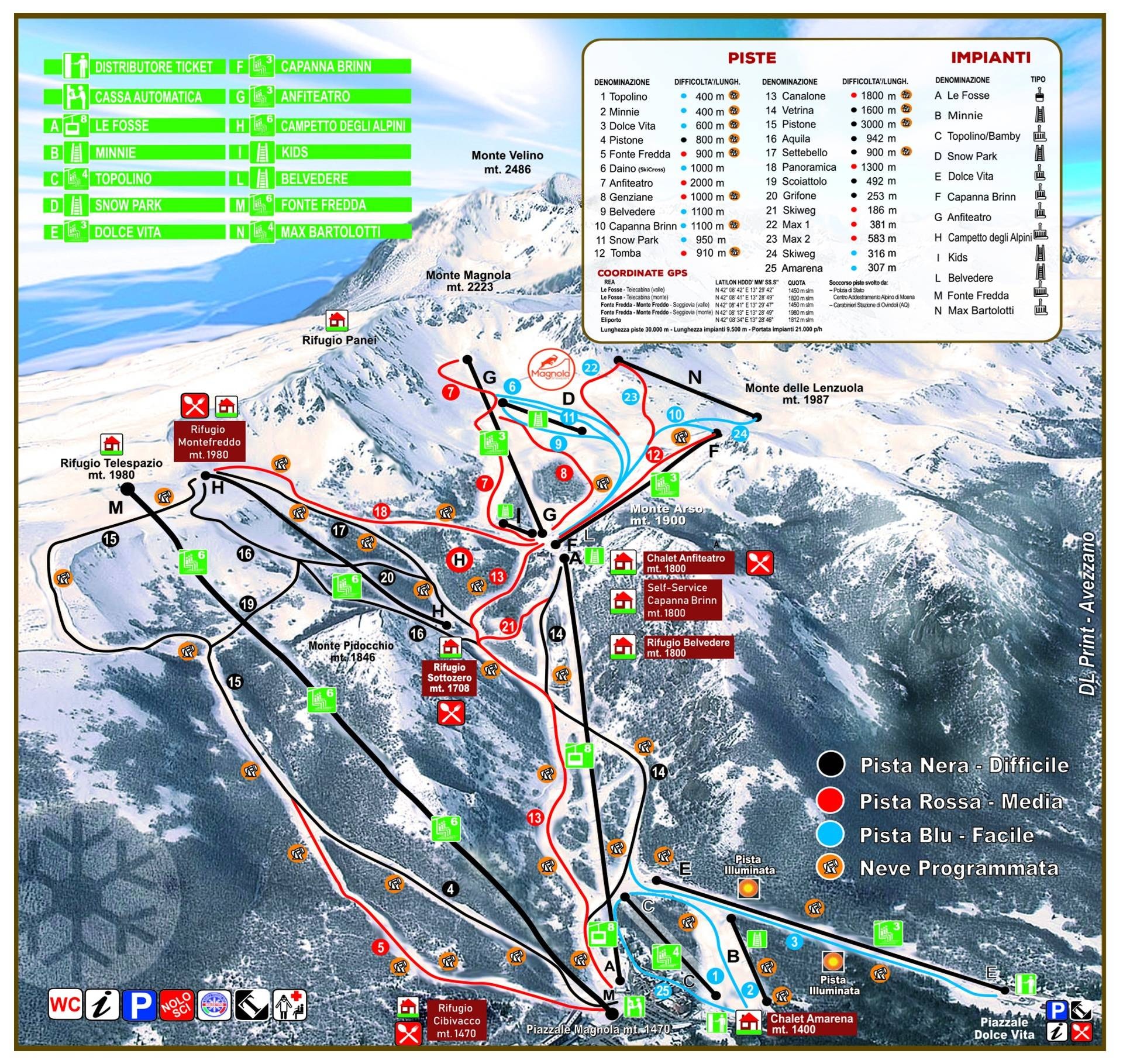 Monte Magnola – Ovindoli trail map