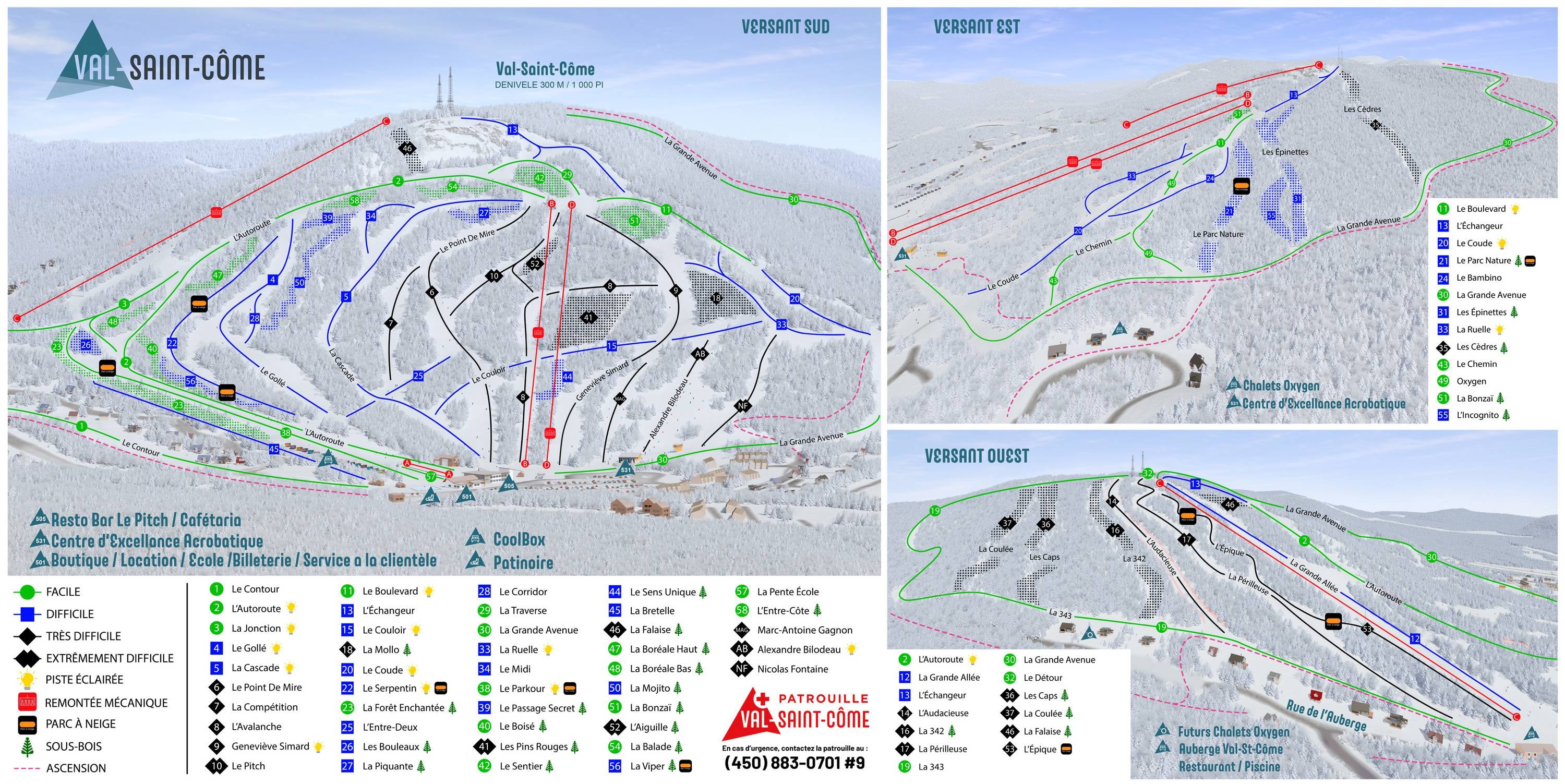 Val Saint-Côme trail map