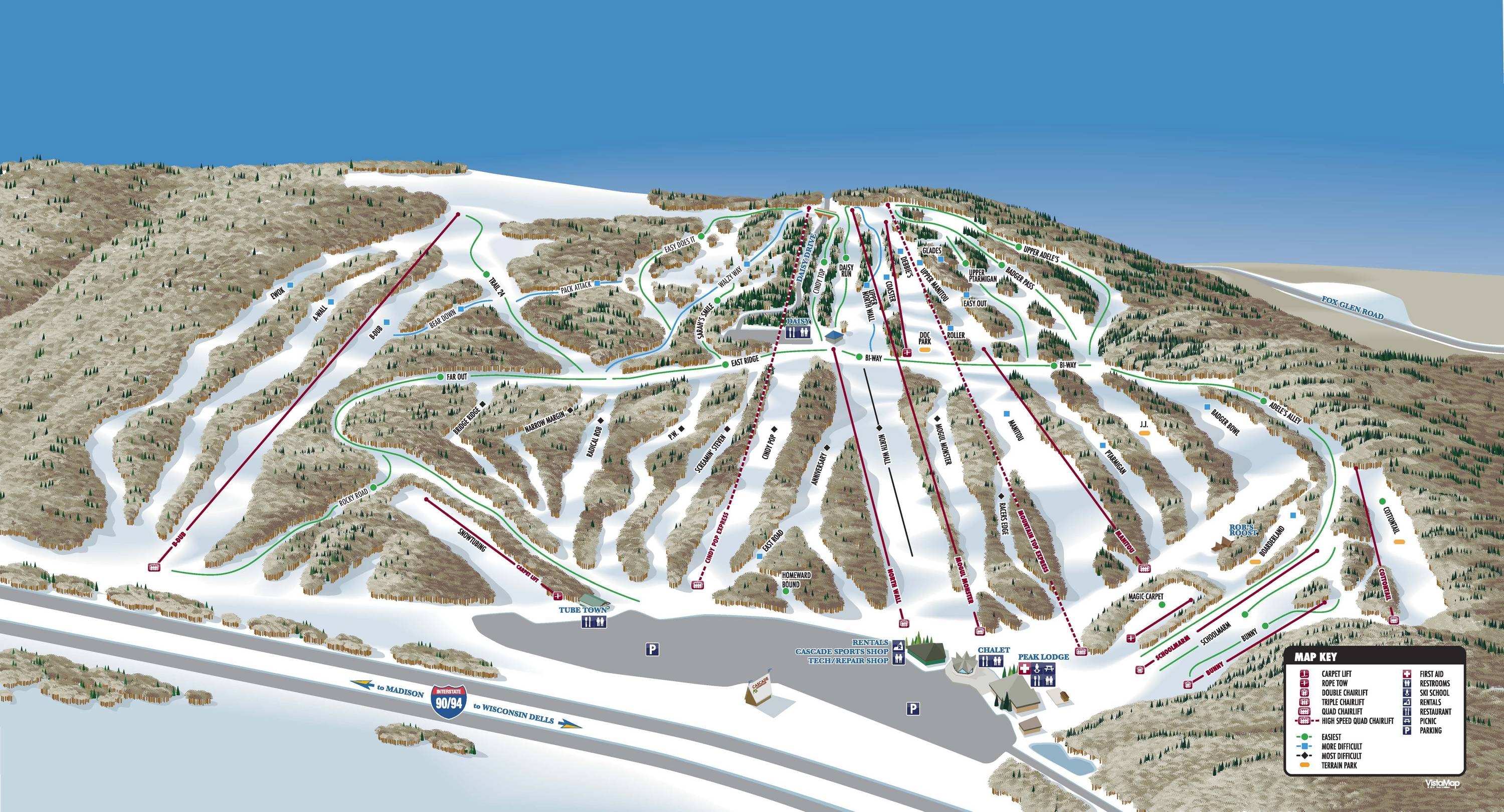 Cascade Mountain trail map