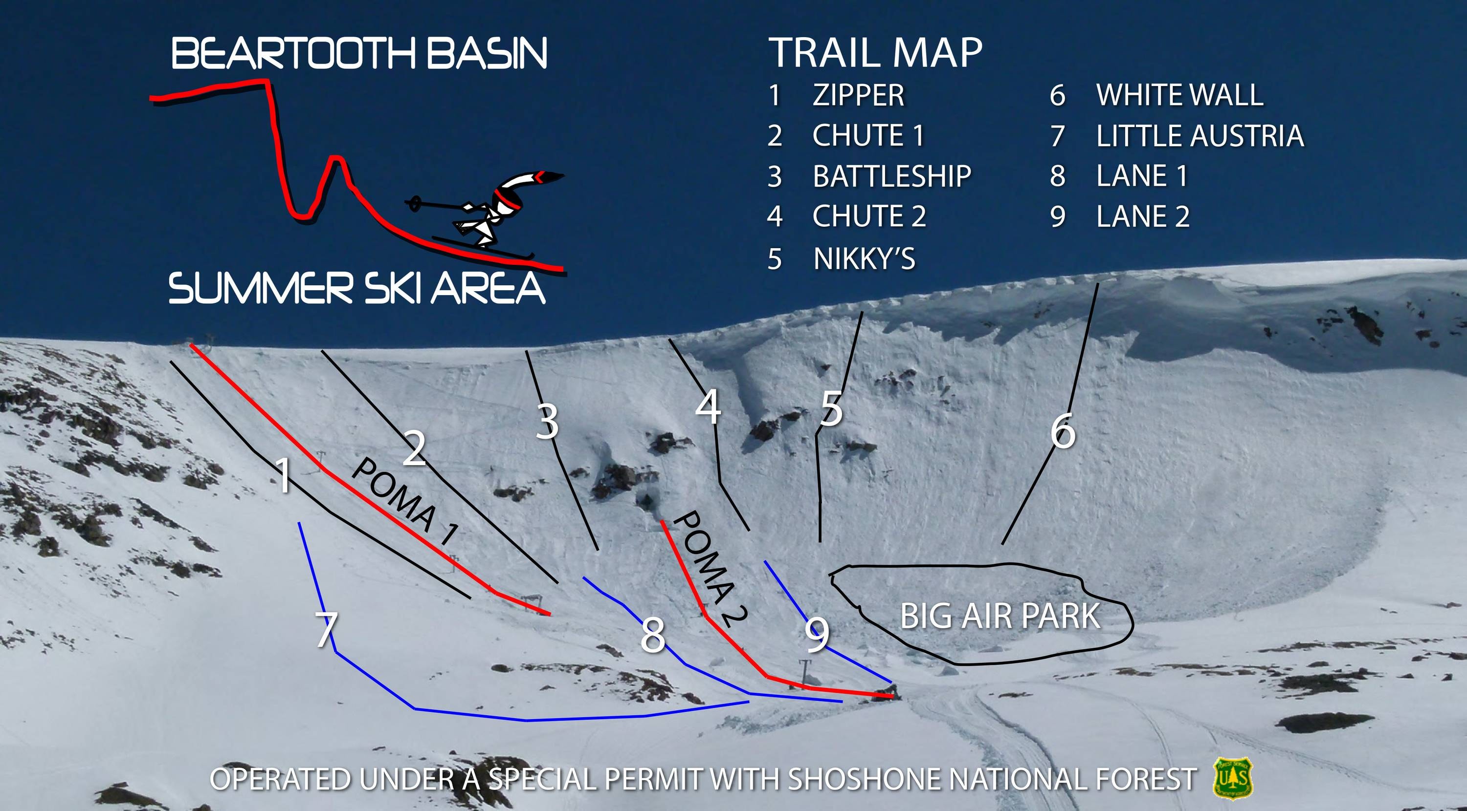Beartooth Basin trail map