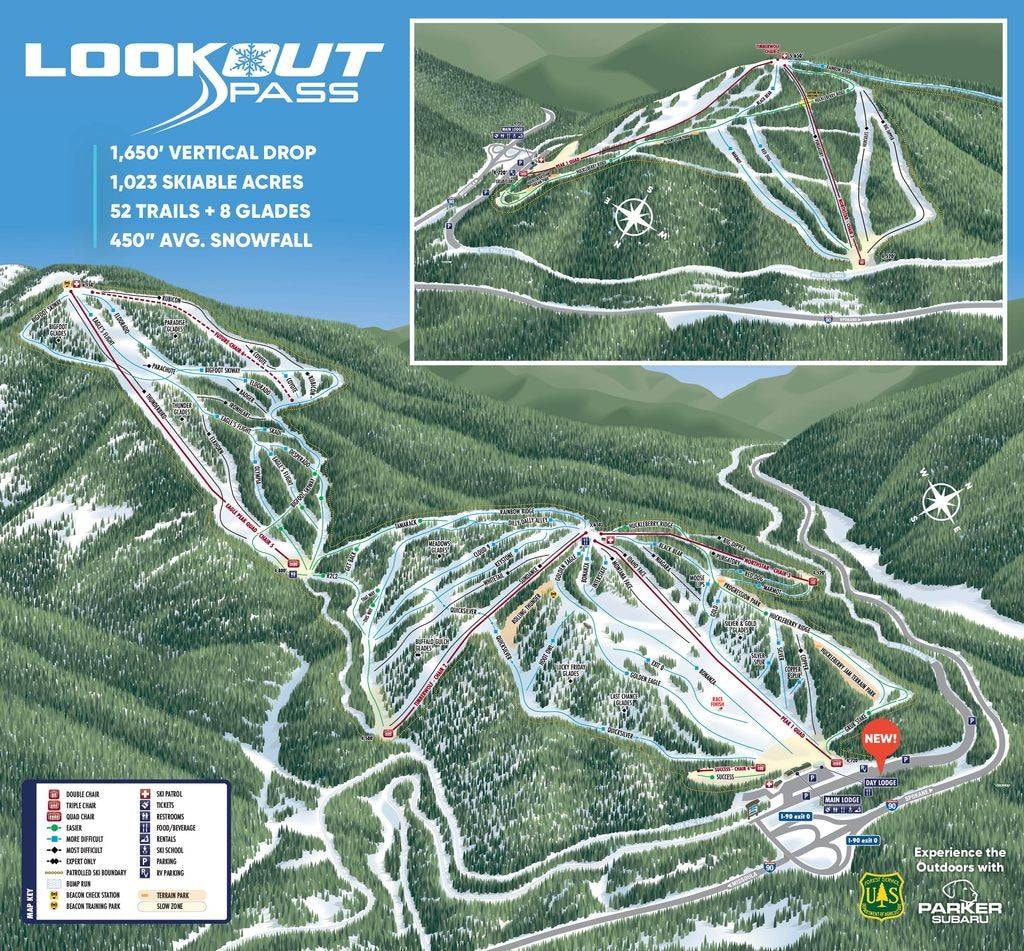 Lookout Pass trail map