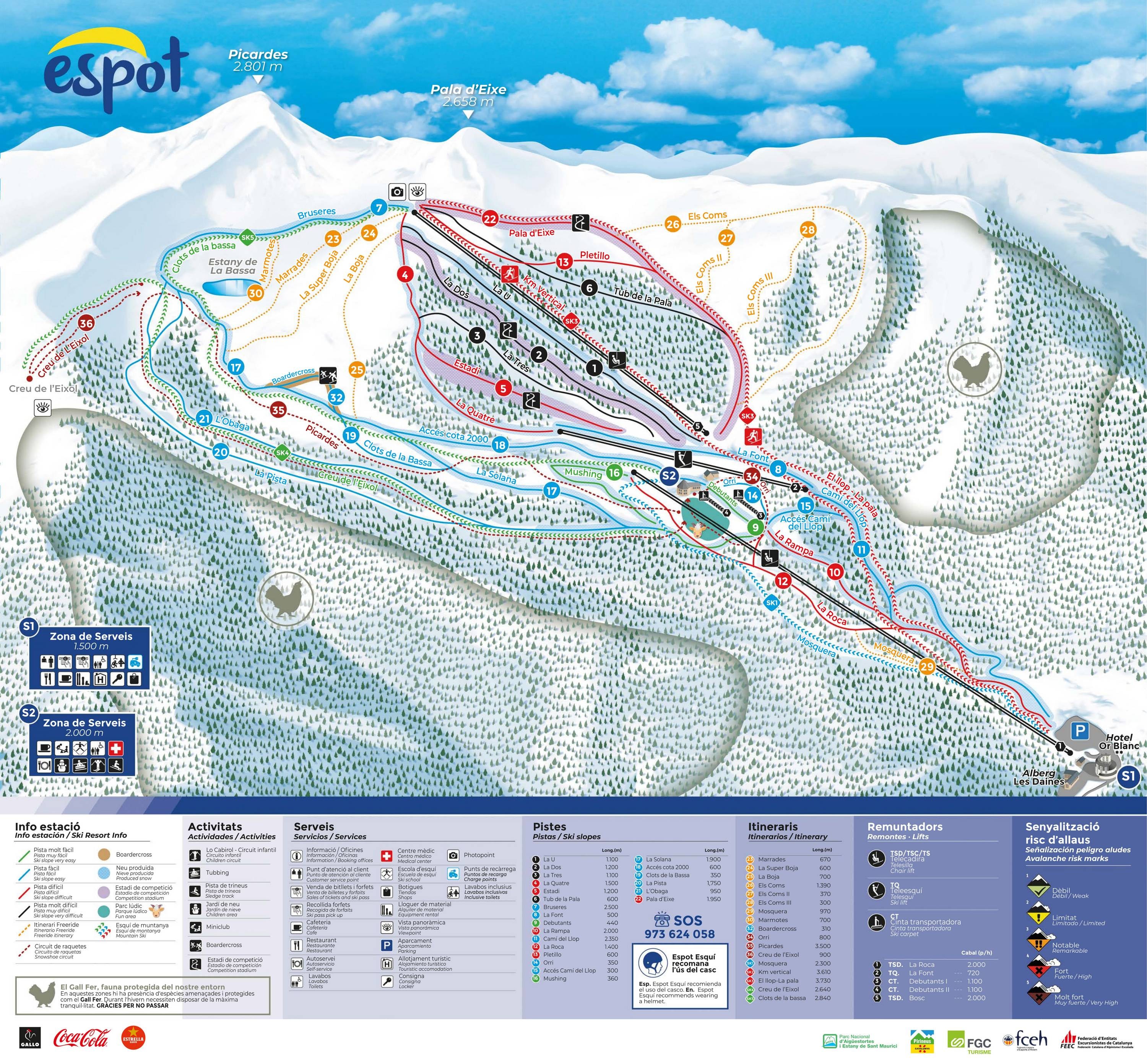 Espot Esqui trail map