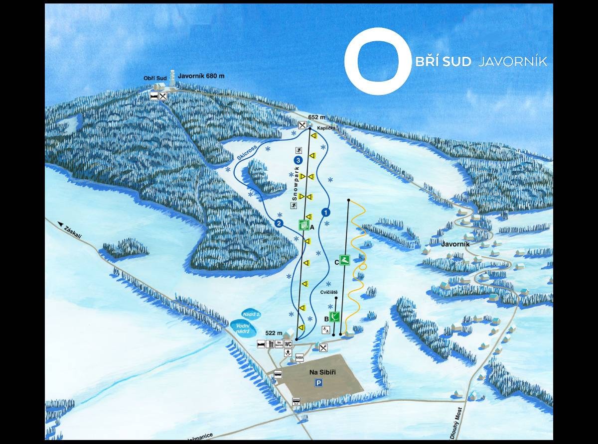 Javorník – Jeřmanice trail map