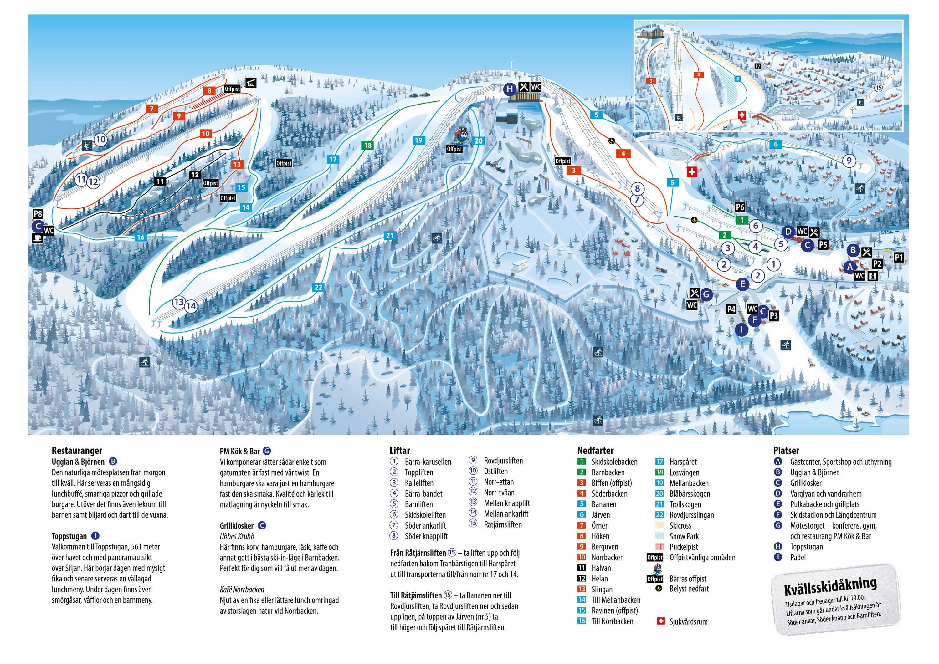 Orsa Grönklitt trail map