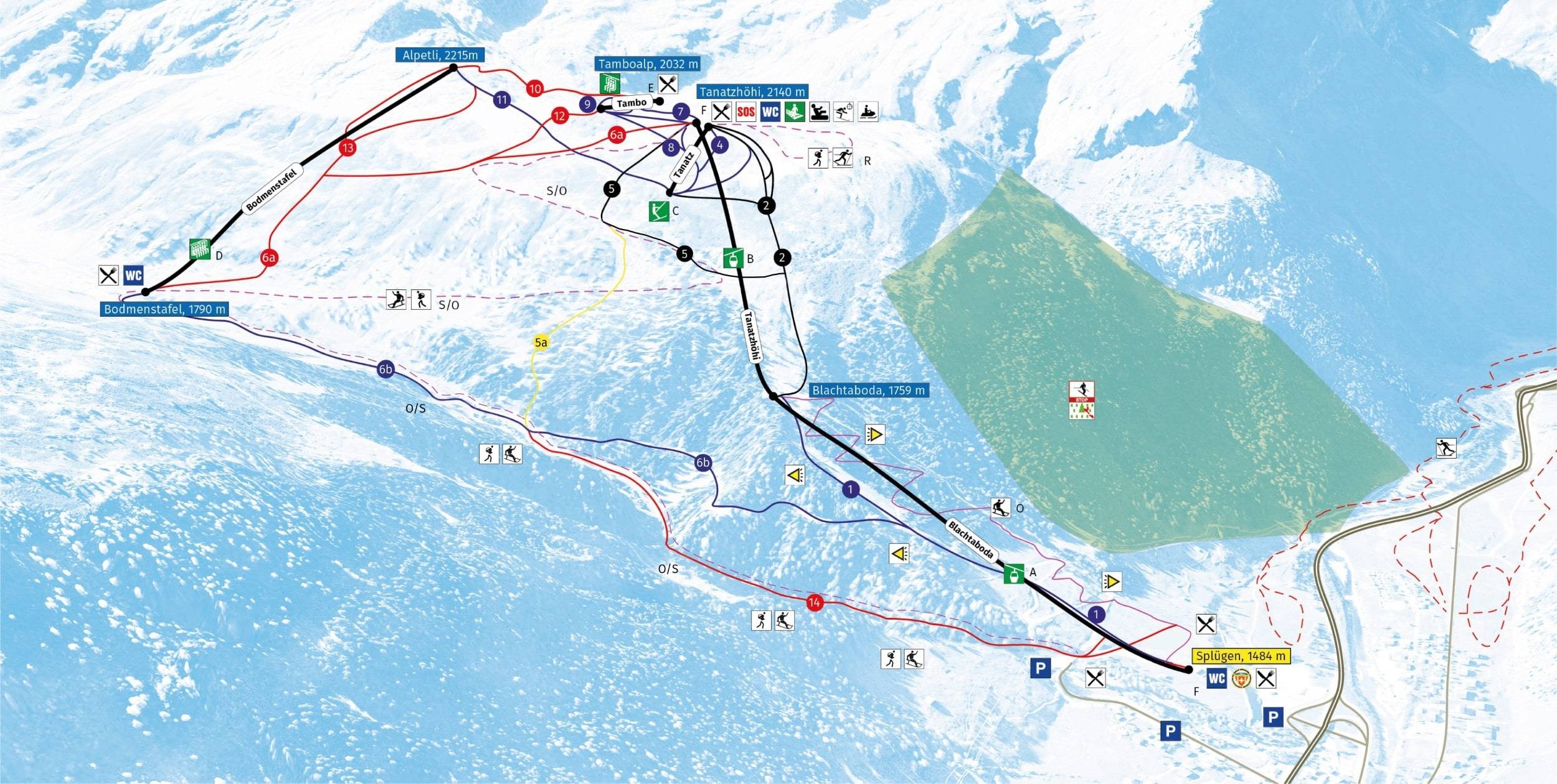 Splügen – Tambo trail map