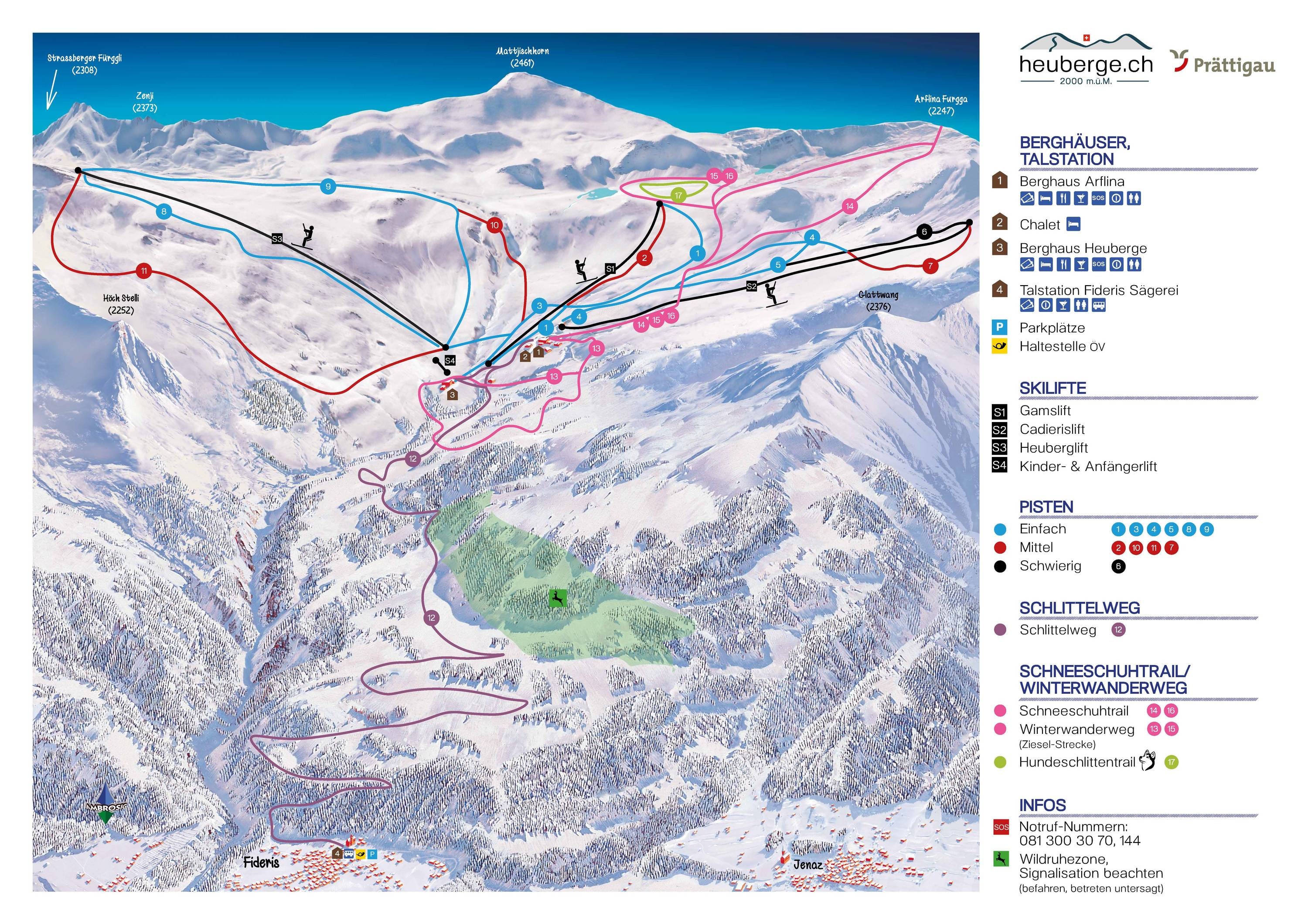 Fideriser Heuberge – Arflina trail map