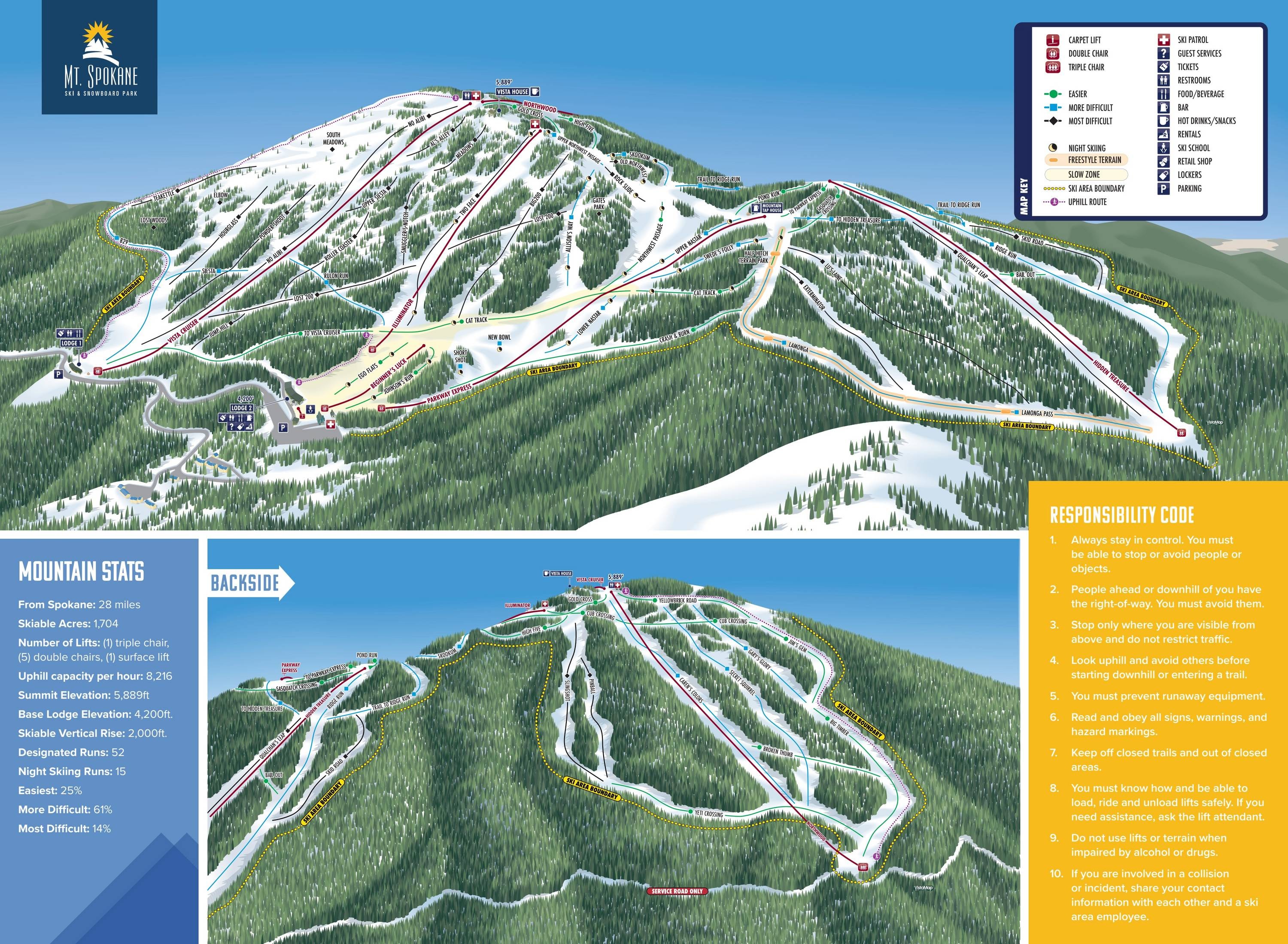 Mt. Spokane trail map