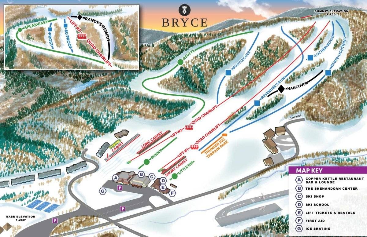 Bryce Resort trail map