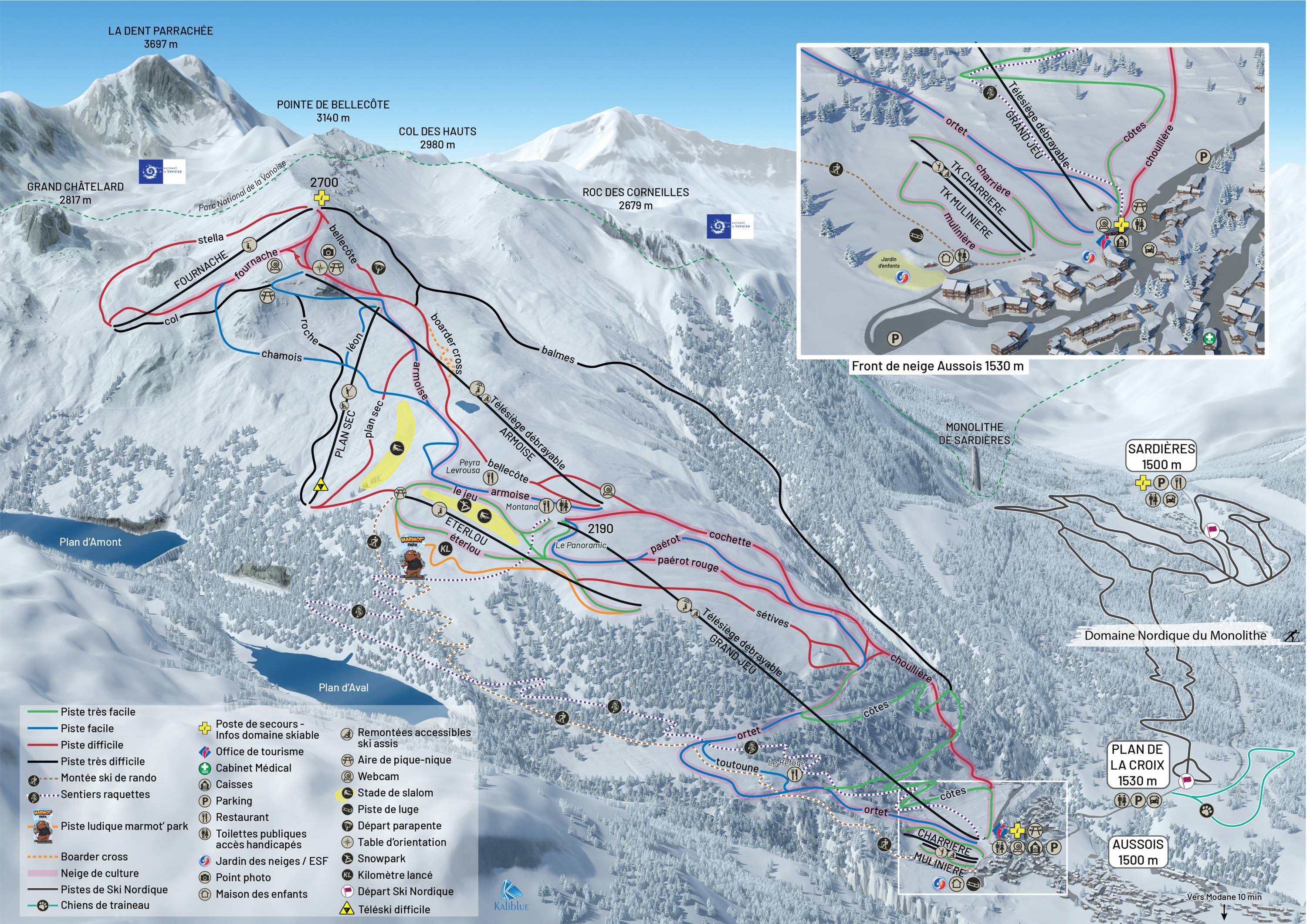Aussois trail map
