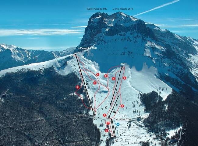 Prati di Tivo trail map