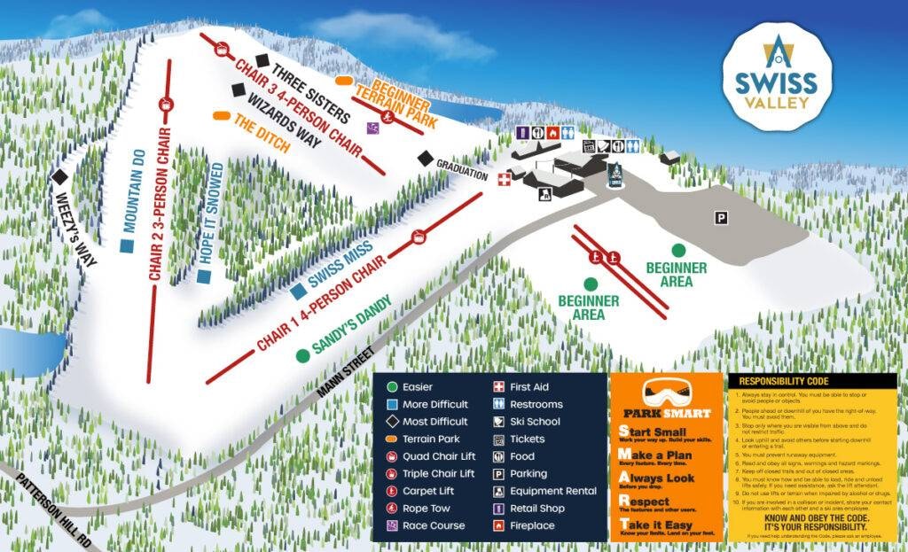 Swiss Valley trail map