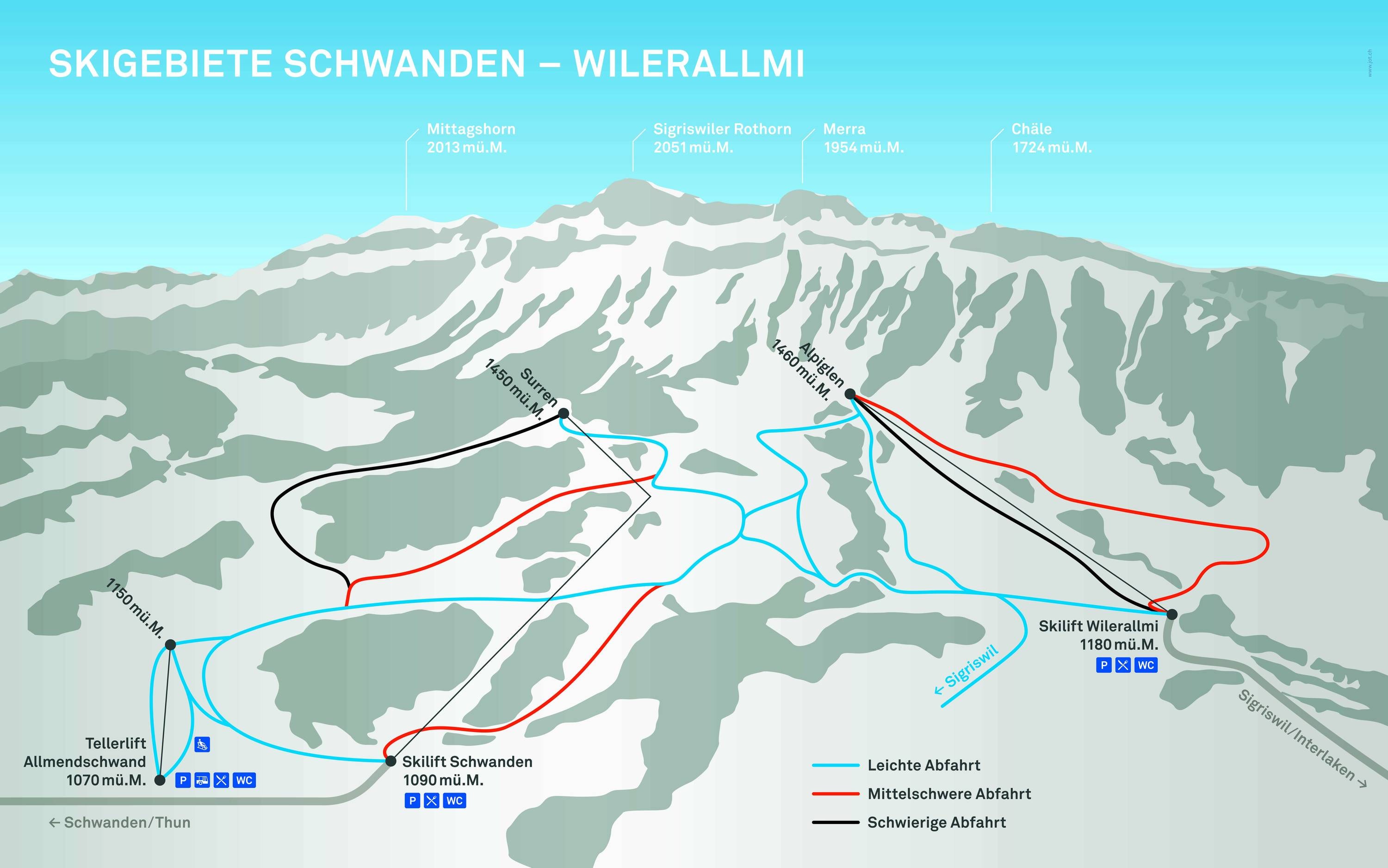 Schwanden – Sigriswil trail map