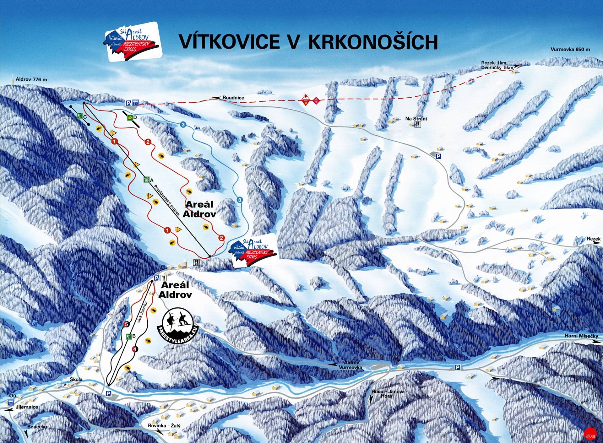 Aldrov – Vítkovice (Witkowitz) trail map