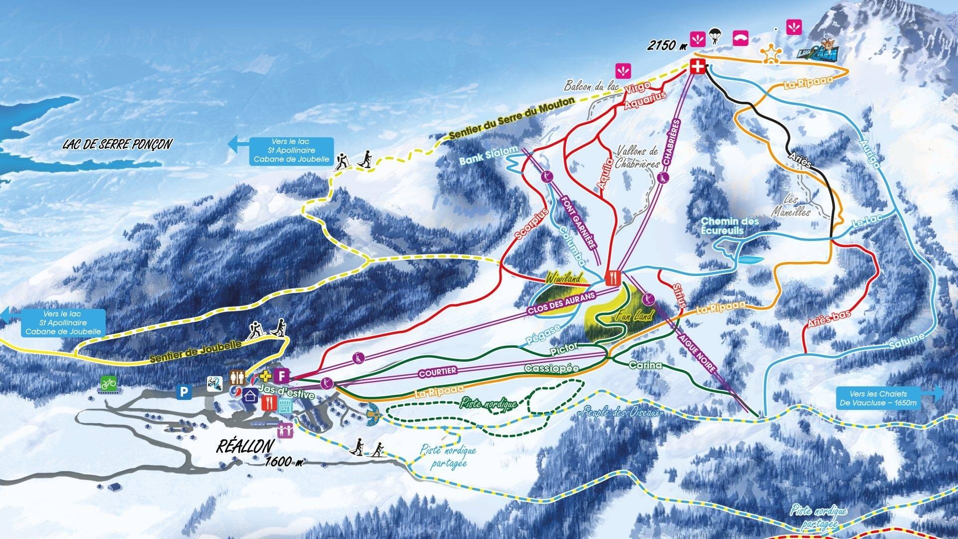 Réallon trail map