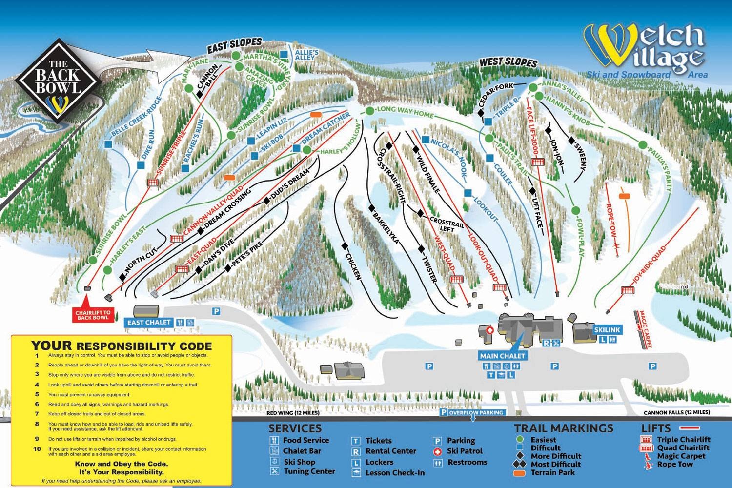 Welch Village trail map