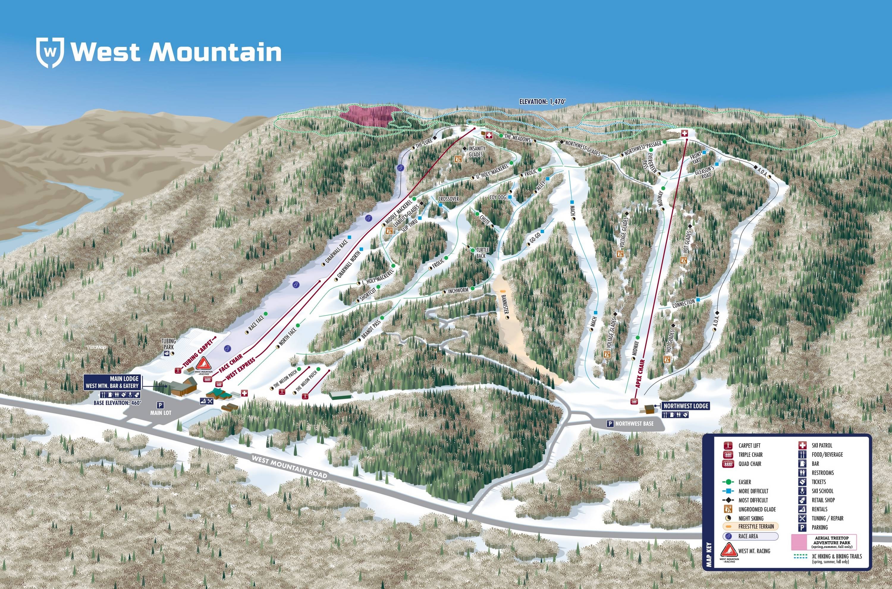 West Mountain trail map