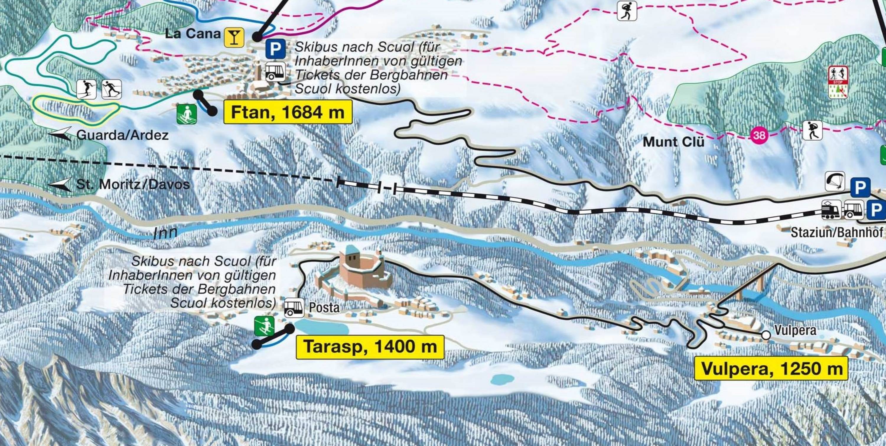 Tarasp trail map