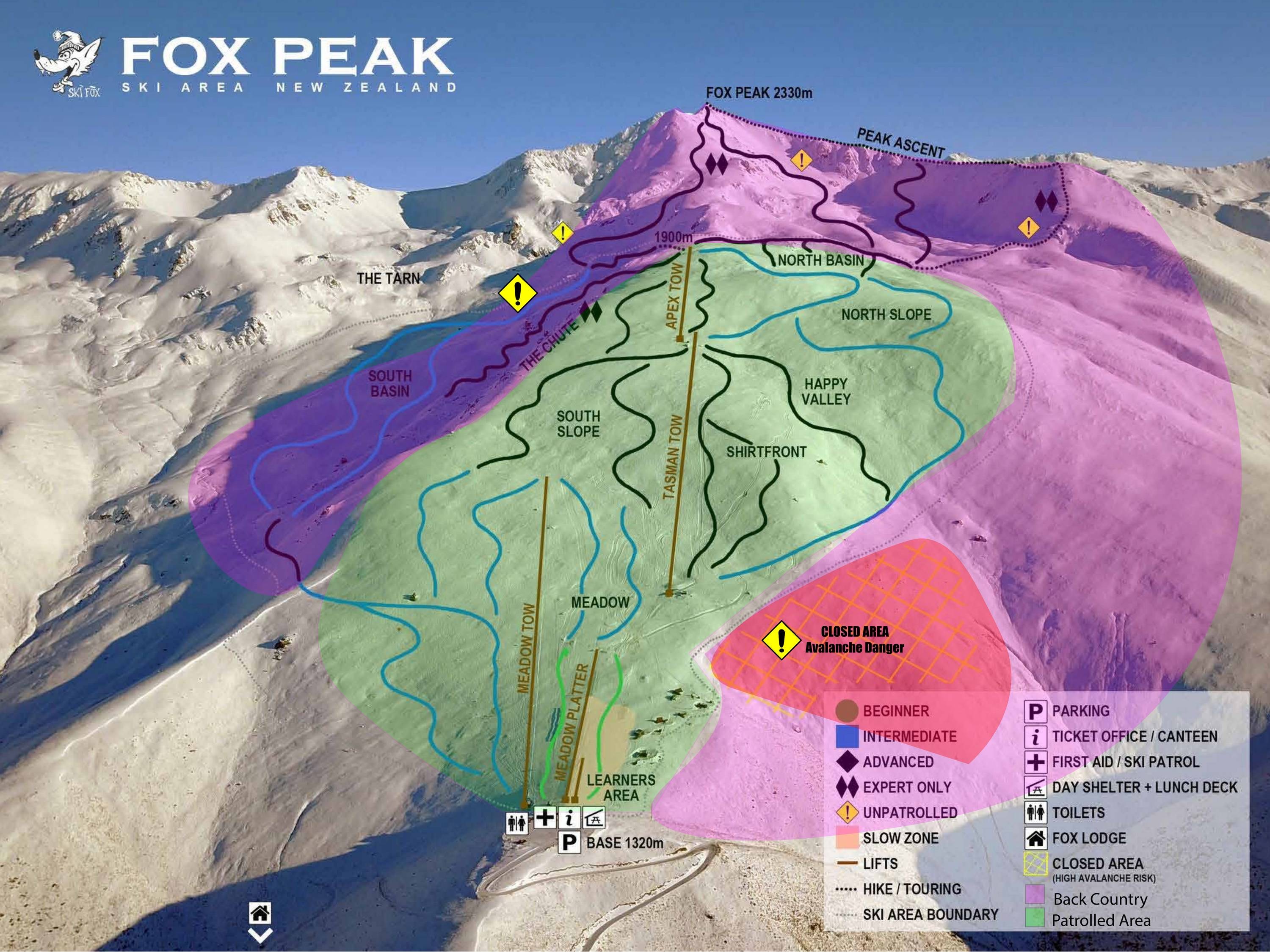 Fox Peak trail map