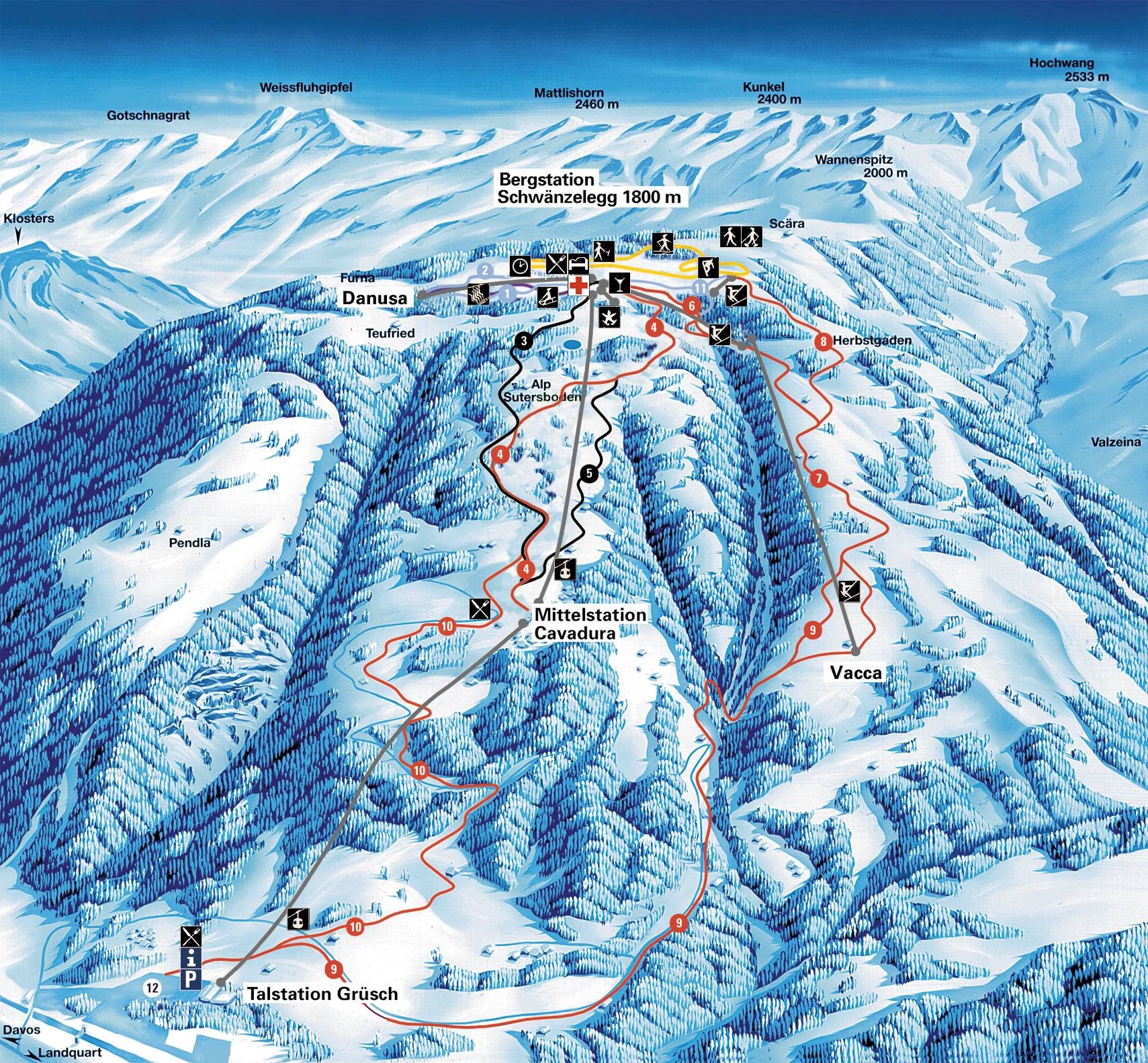 Grüsch Danusa trail map
