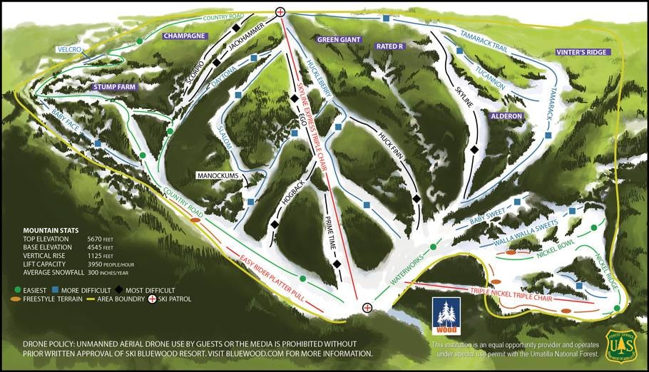 Bluewood trail map
