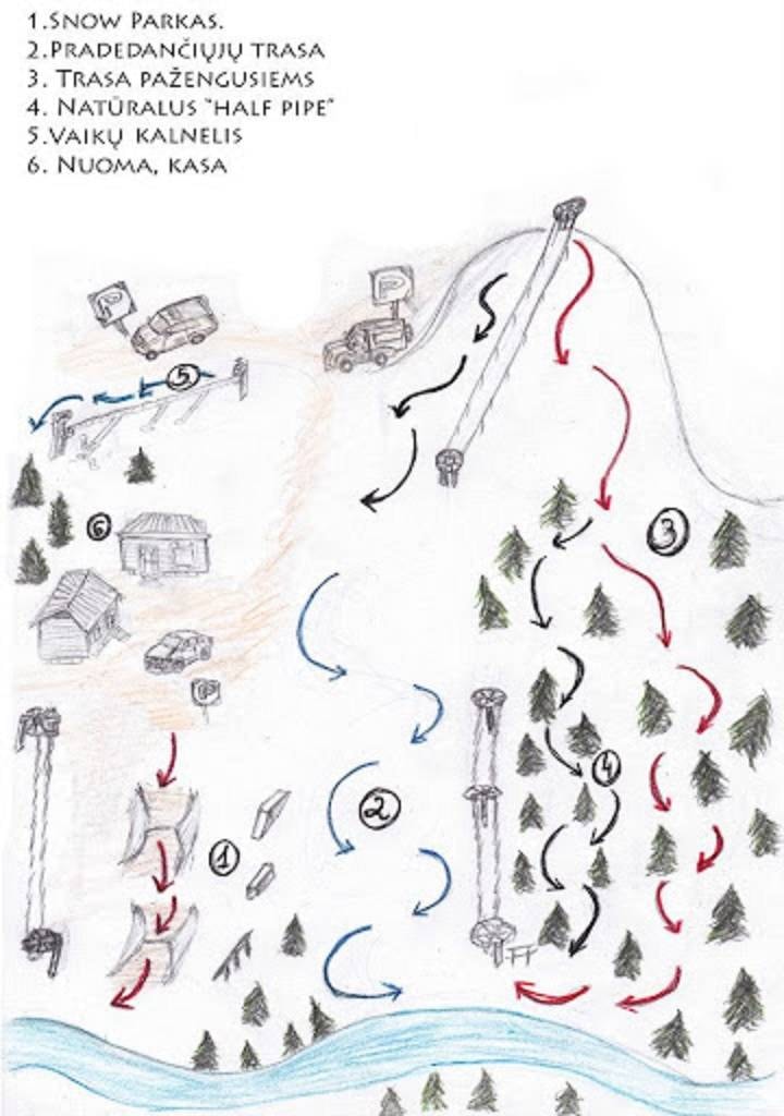 Mortos Kalns trail map