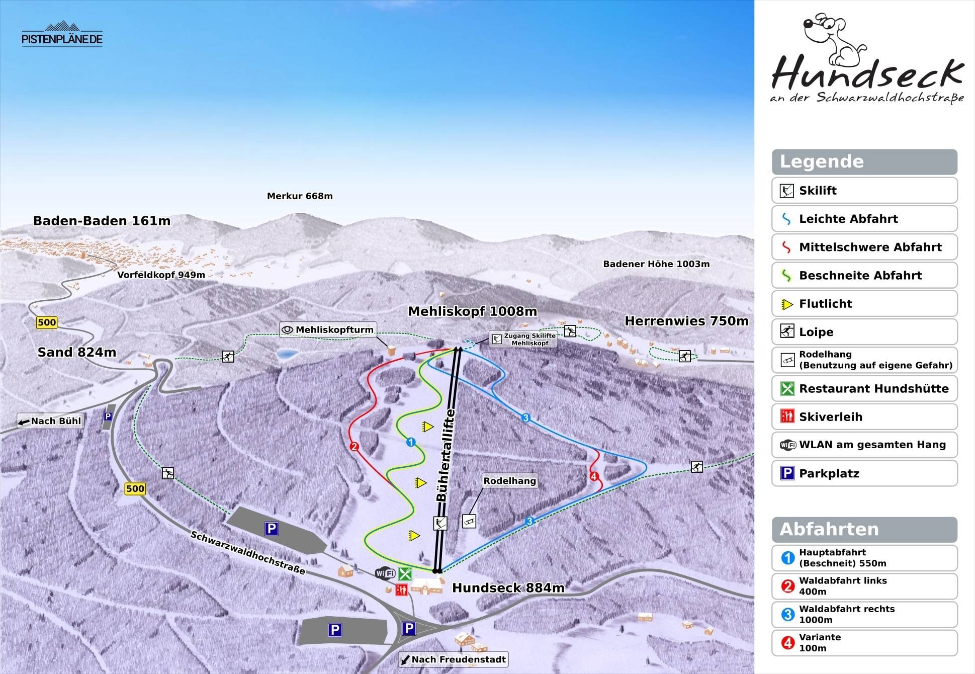 Hundseck – Bühlertallifte trail map