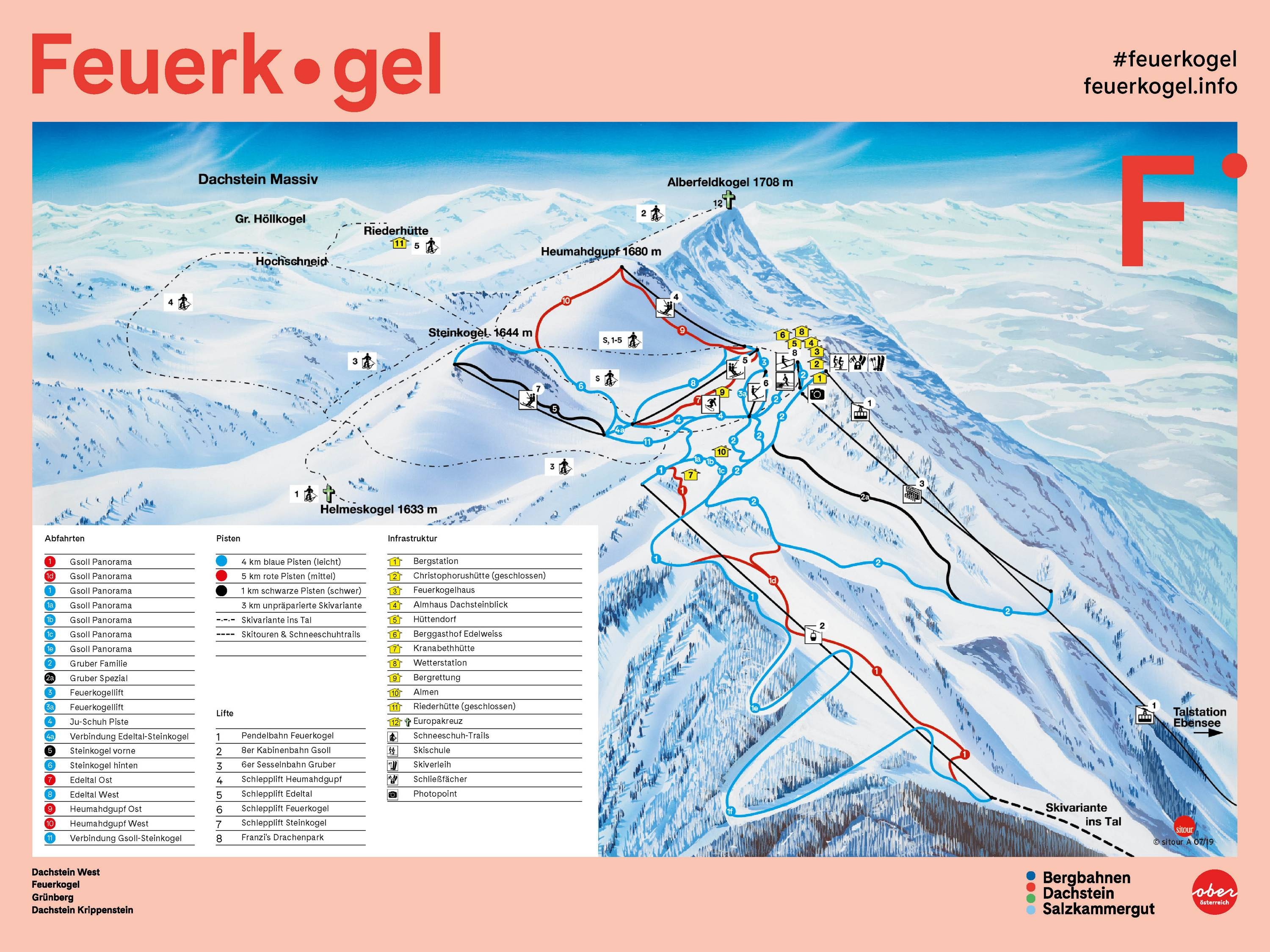 Feuerkogel – Ebensee trail map