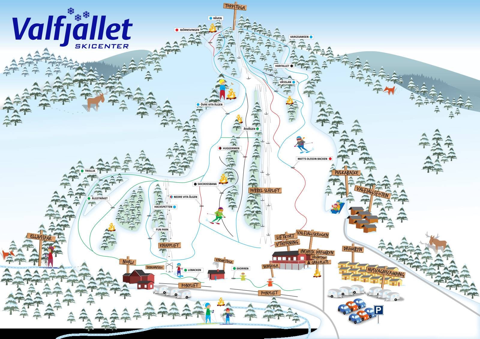 Valfjället trail map