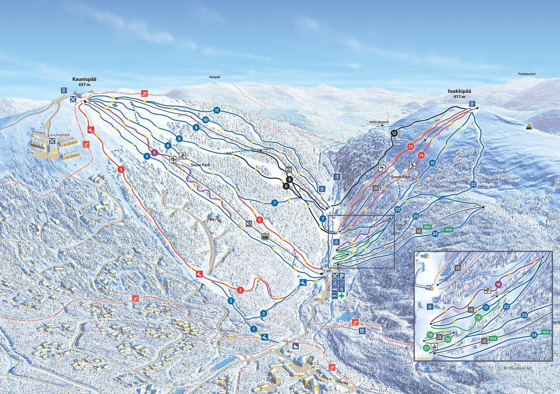 Saariselkä trail map