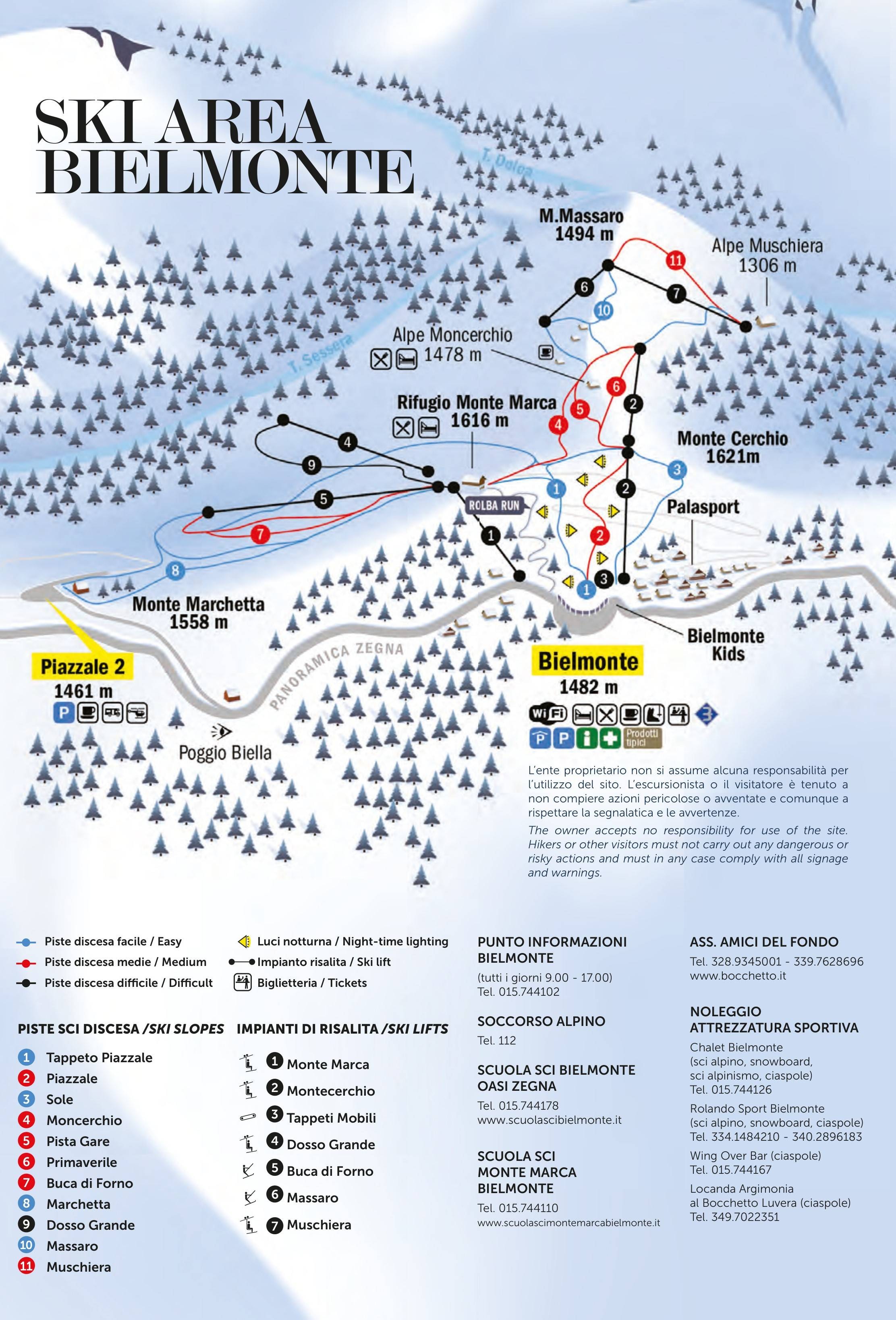 Bielmonte trail map